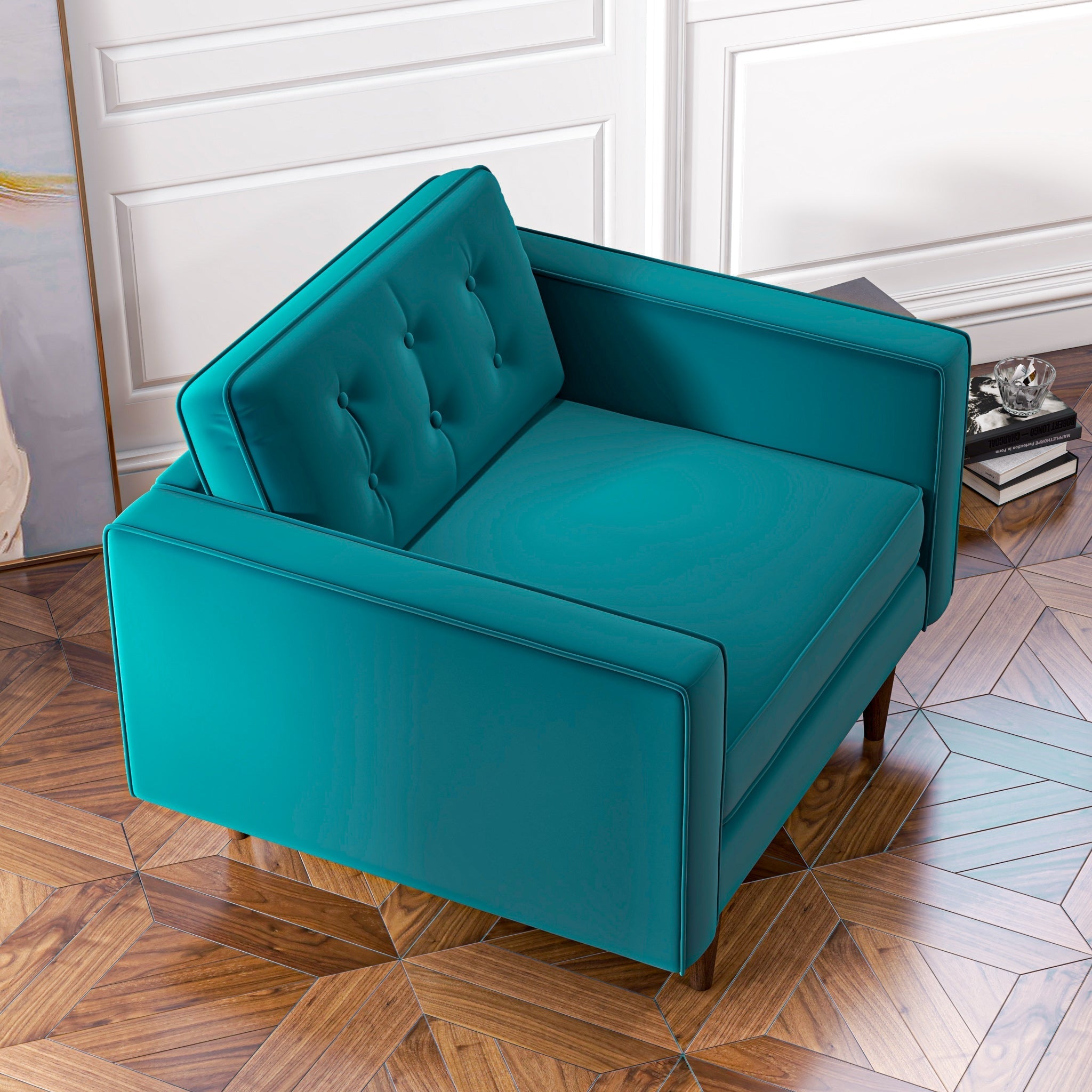 Kirby Teal Velvet Arm Chair