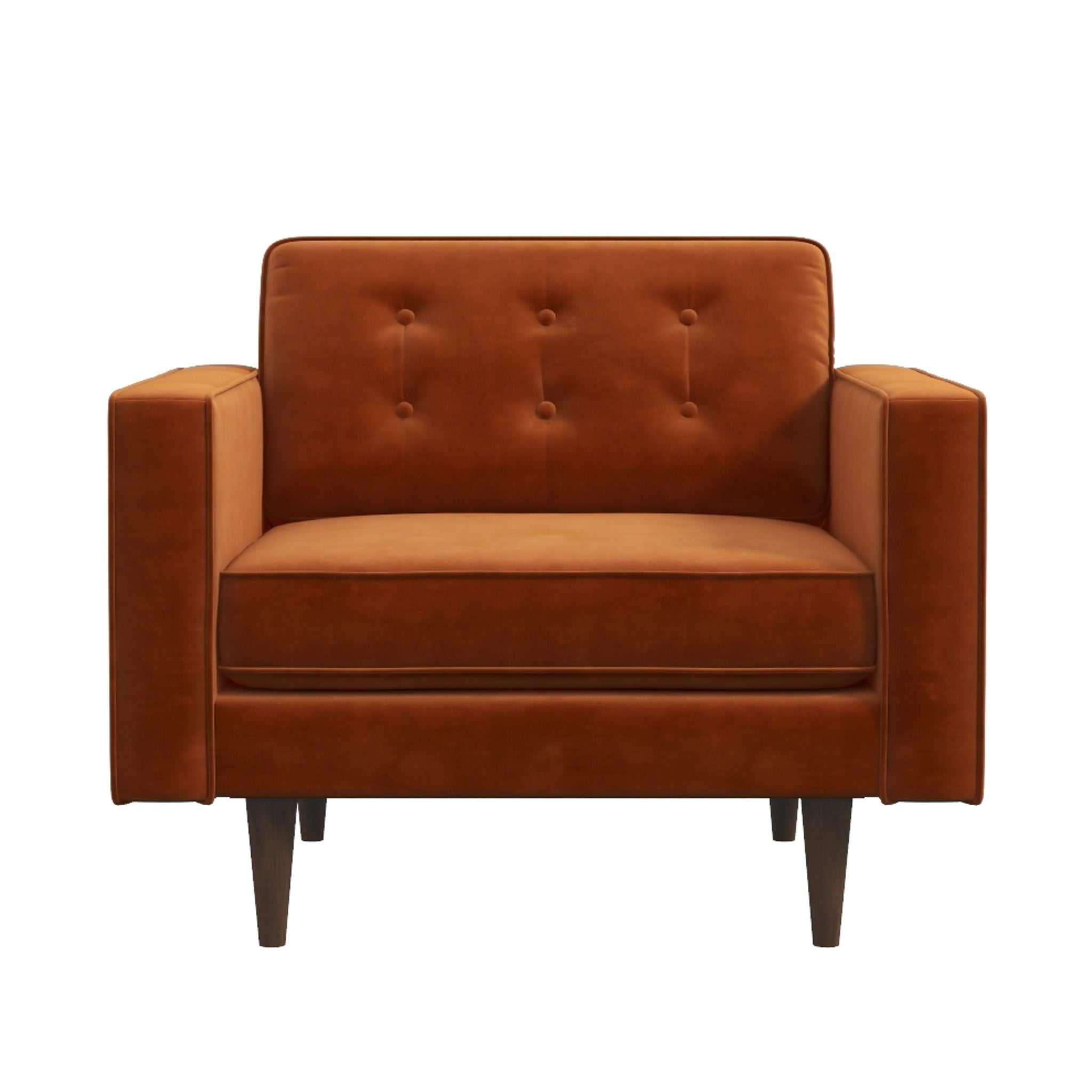 Kirby Lounge Chair Burnt Orange Velvet