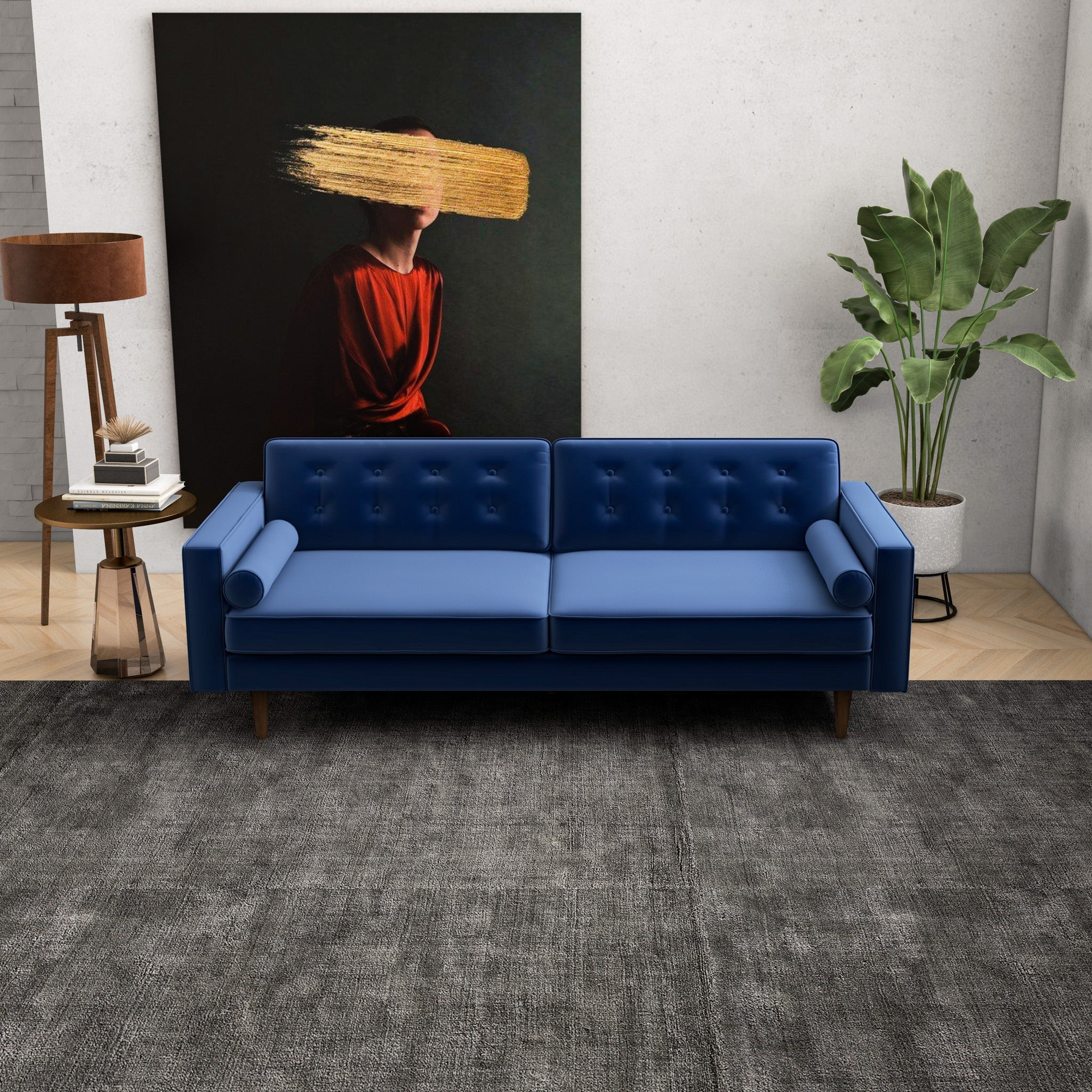 Kirby Sofa Blue Velvet