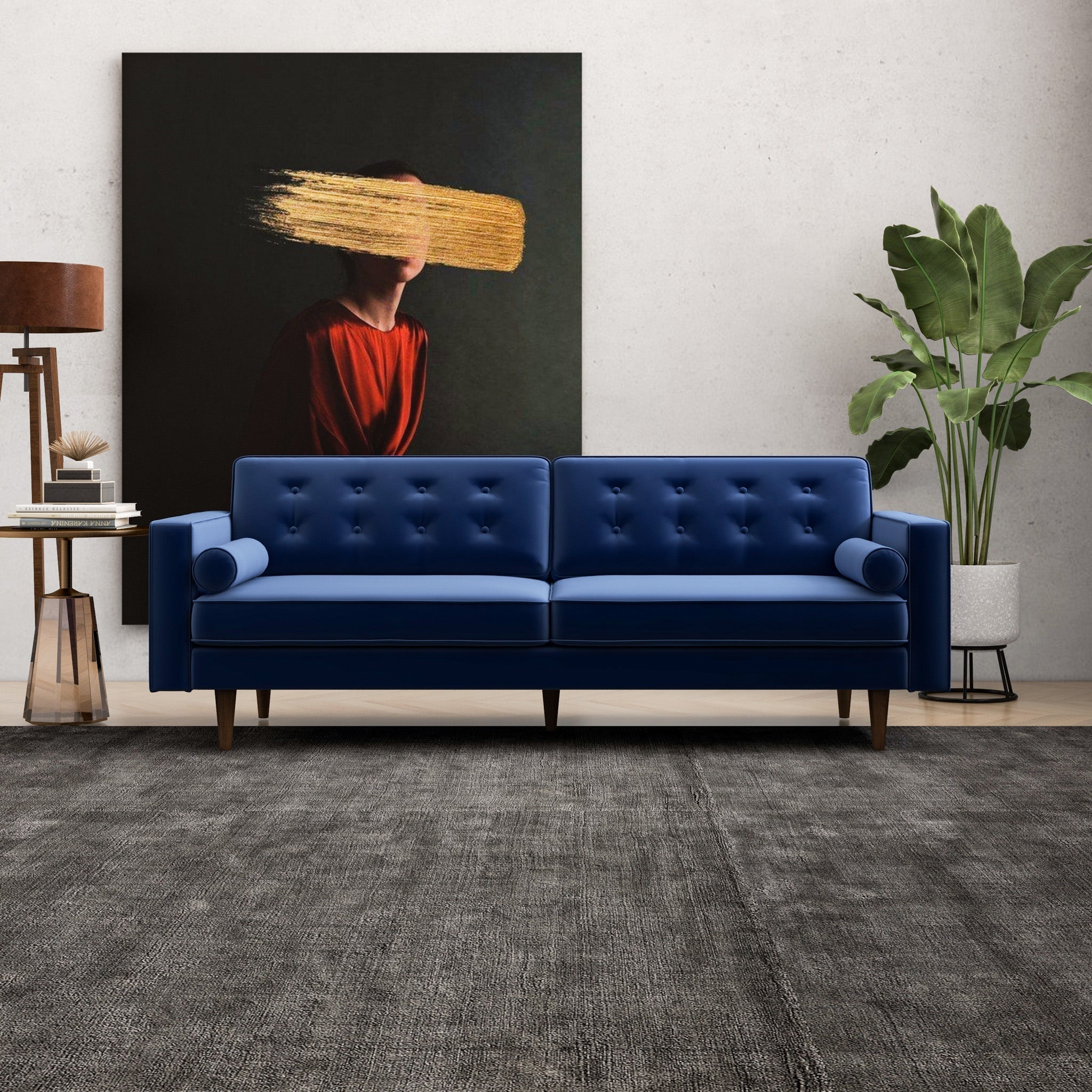 Kirby Sofa Blue Velvet