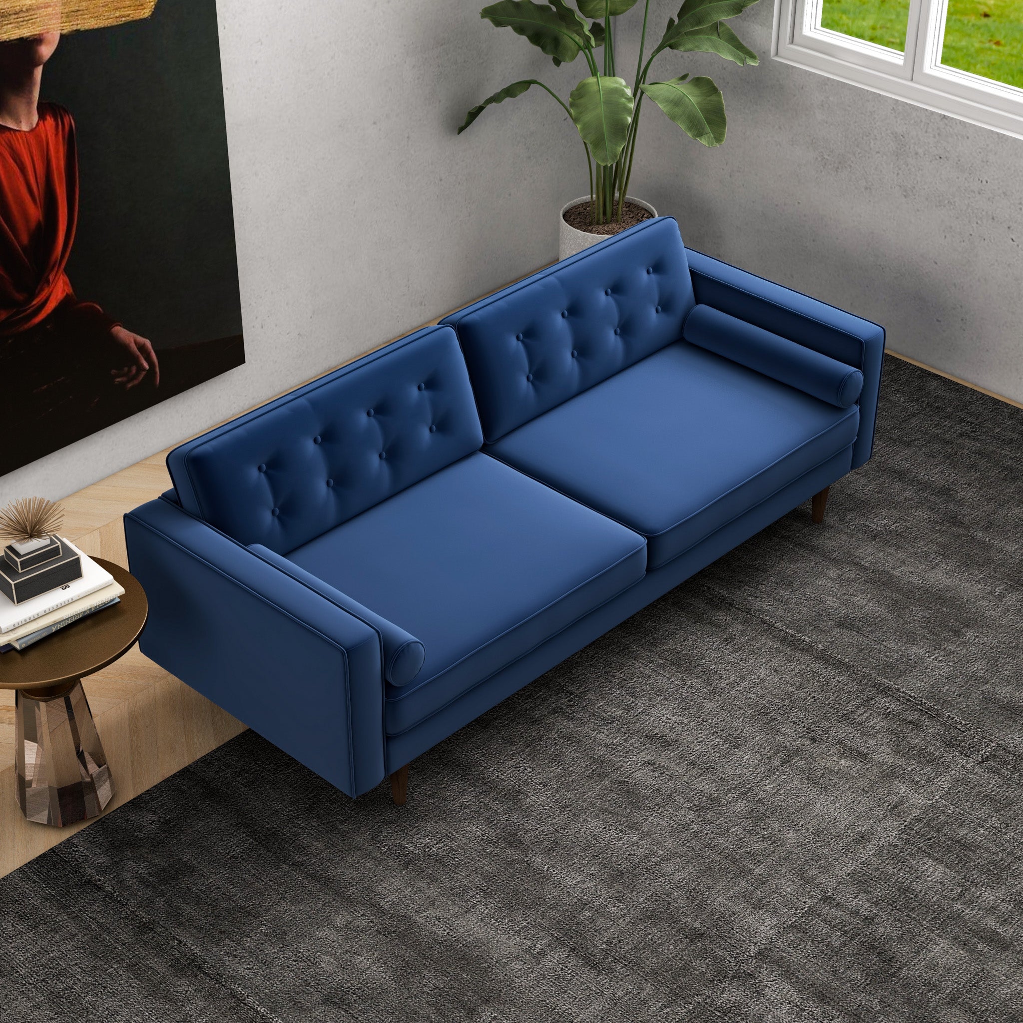 Kirby Sofa Blue Velvet