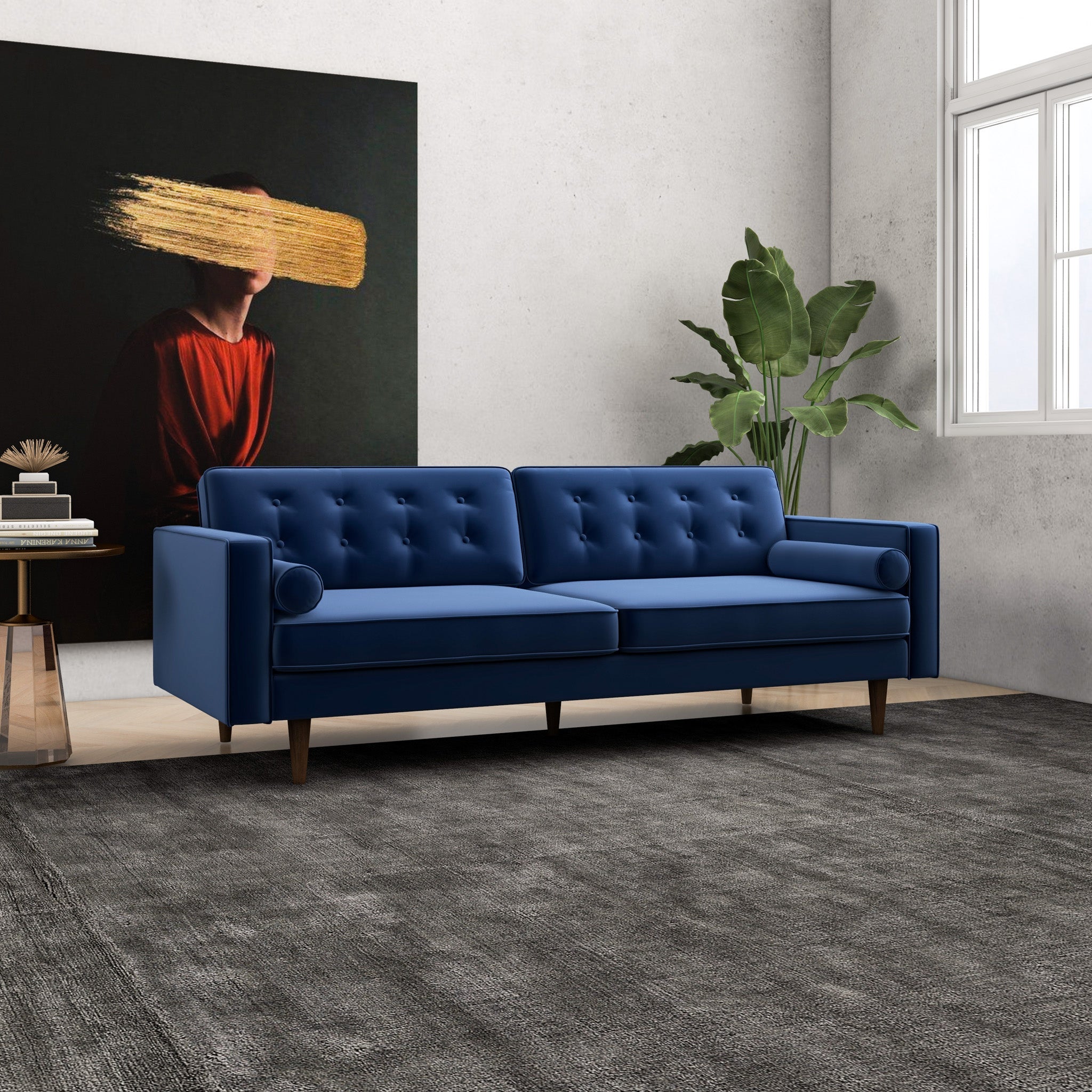 Kirby Sofa Blue Velvet