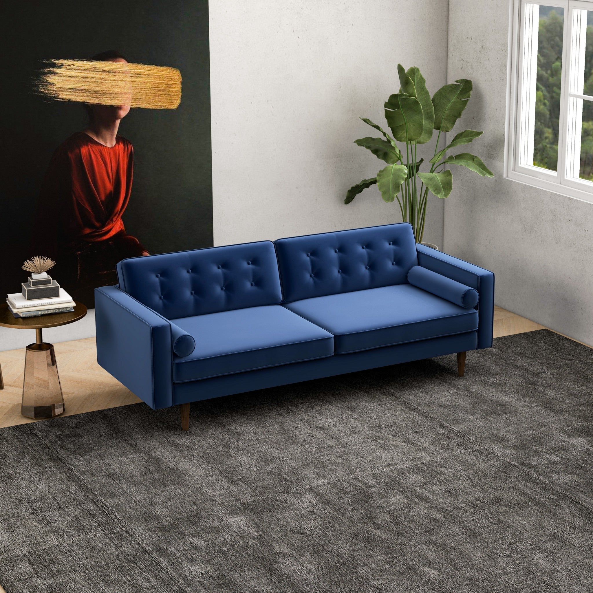 Kirby Sofa Blue Velvet