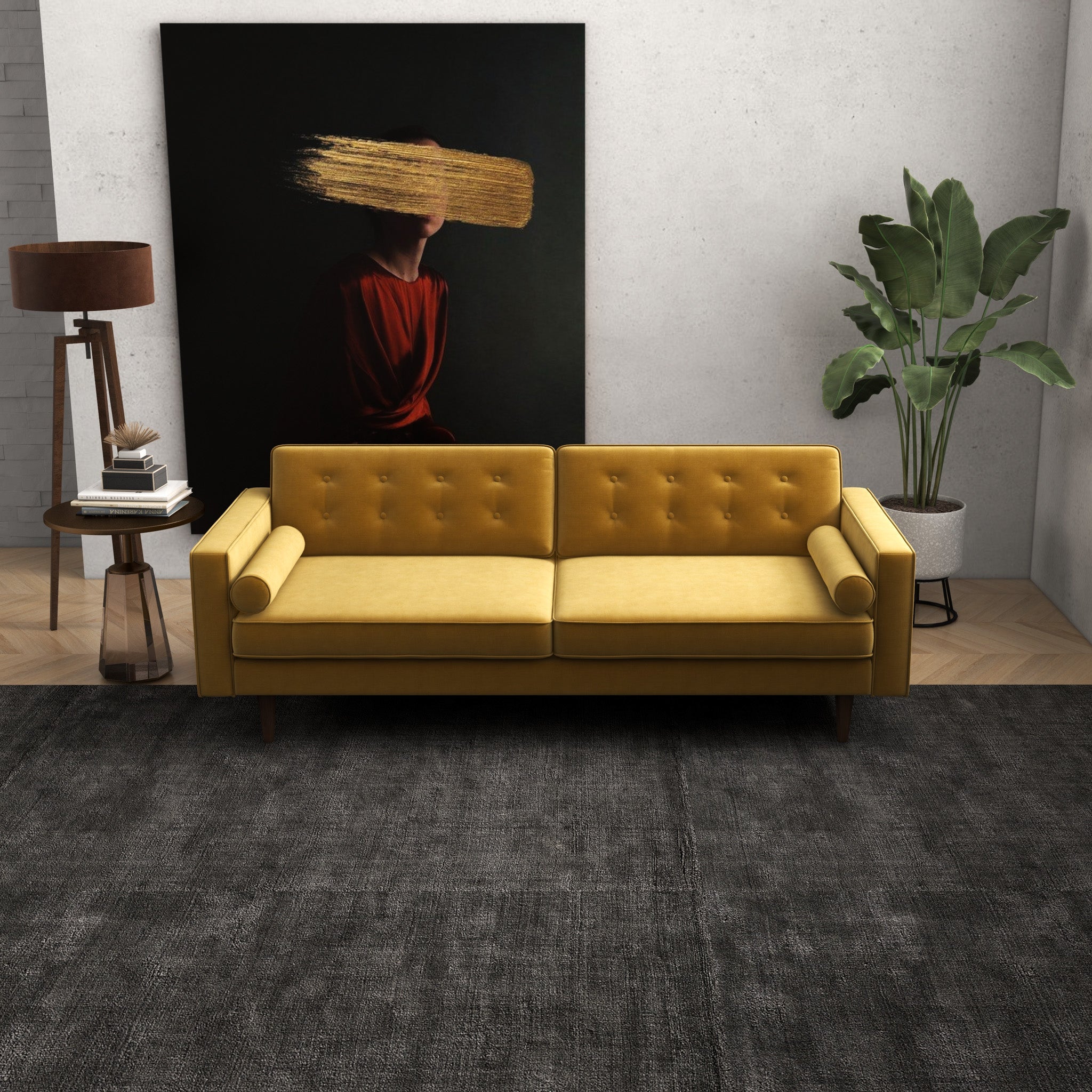 Kirby Sofa Gold Velvet