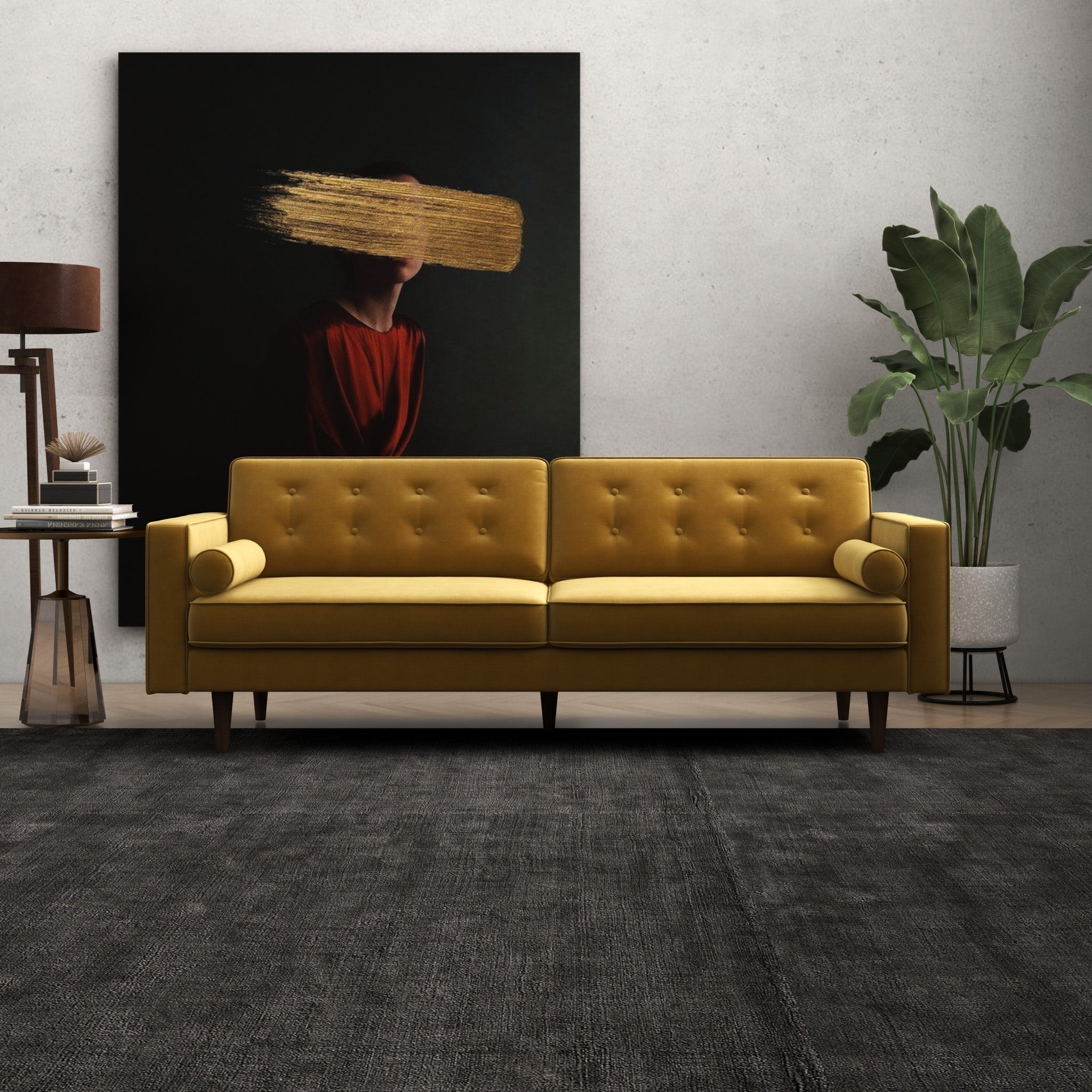 Kirby Sofa Gold Velvet