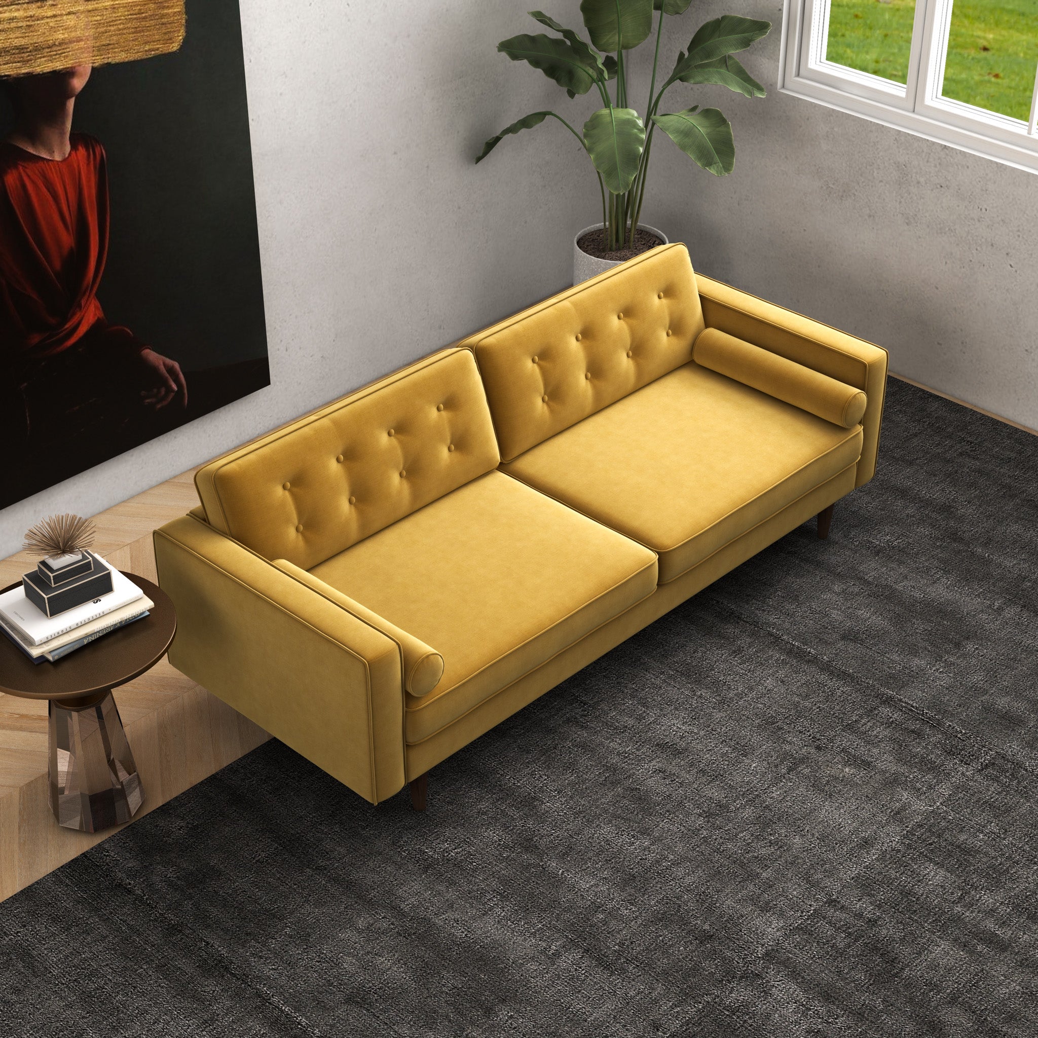 Kirby Sofa Gold Velvet