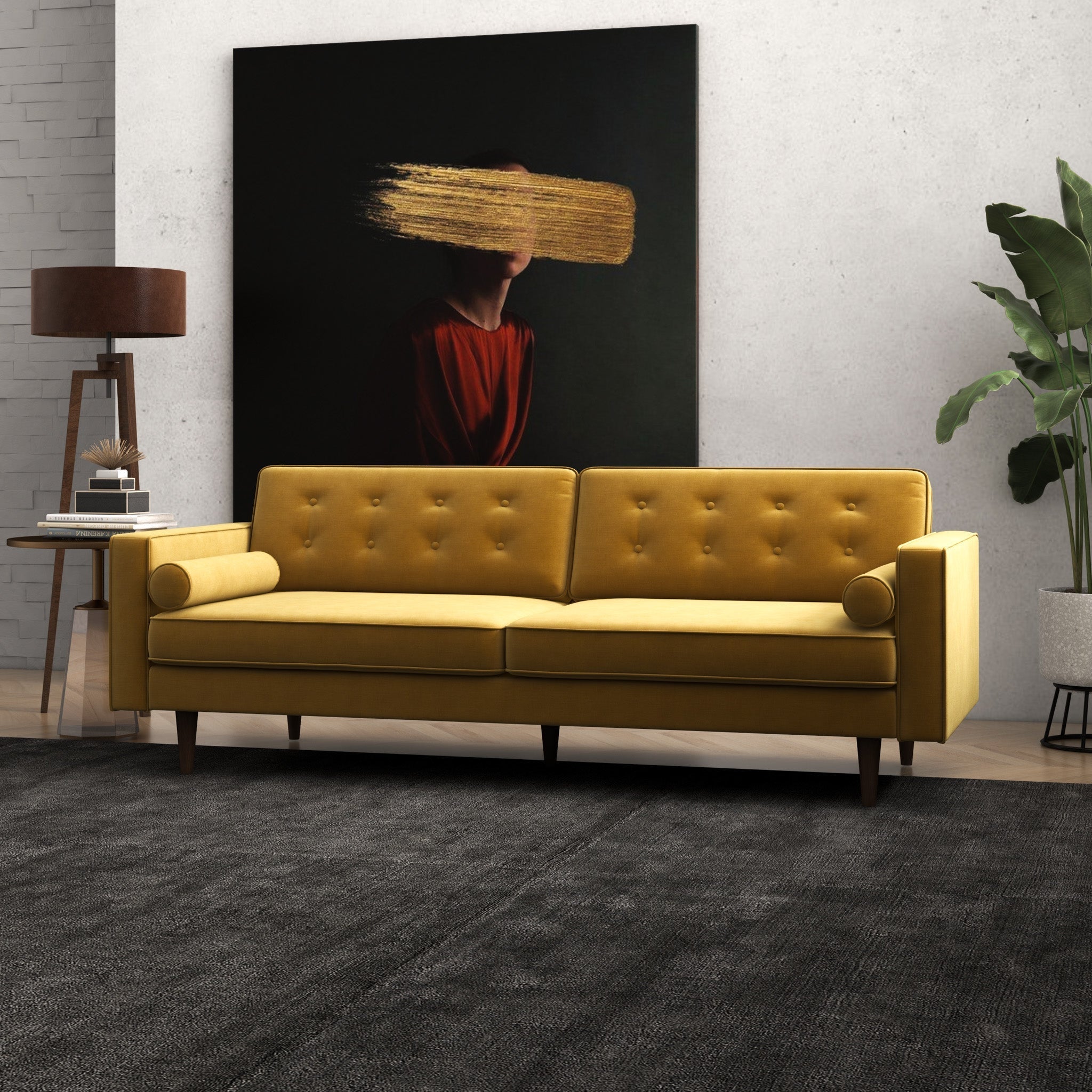 Kirby Sofa Gold Velvet