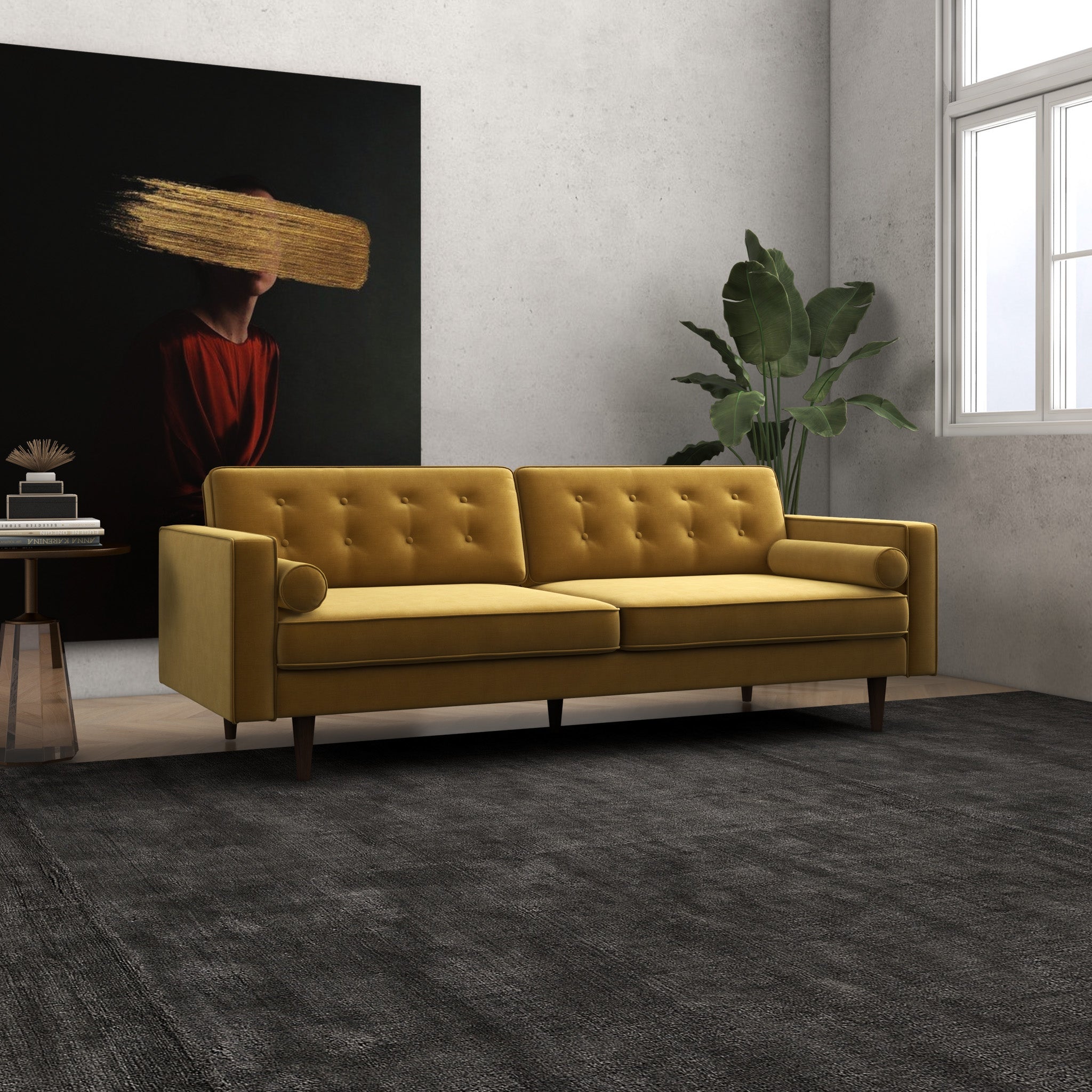 Kirby Sofa Gold Velvet