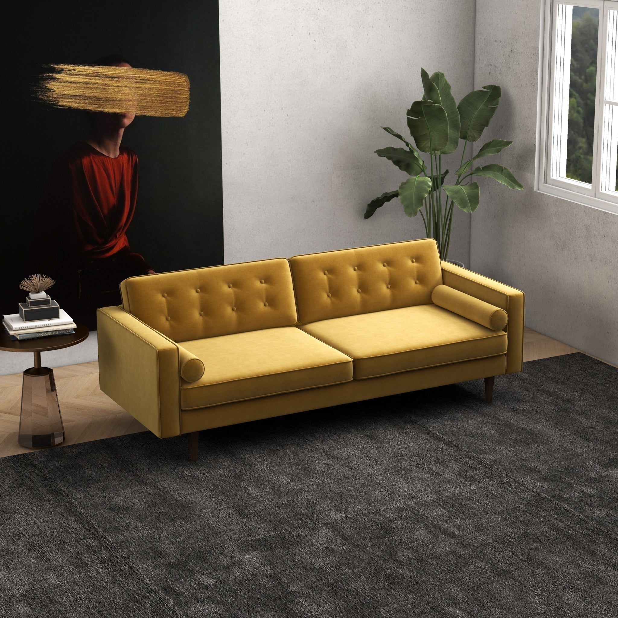 Kirby Sofa Gold Velvet