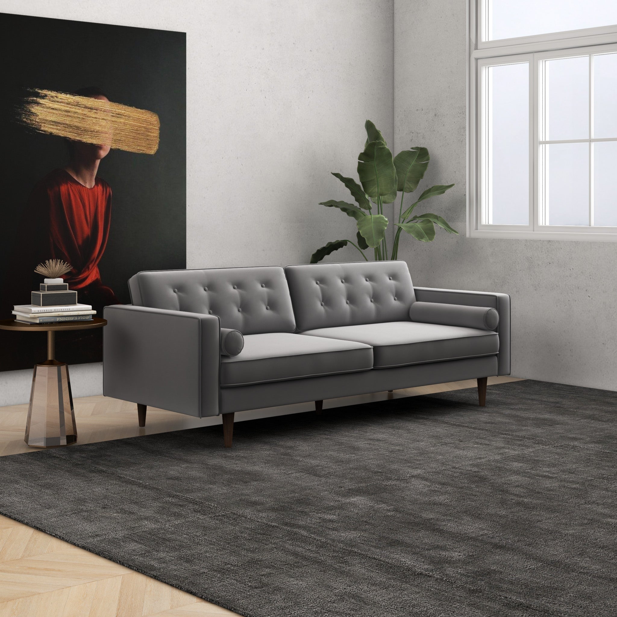 Kirby Sofa Gray Velvet