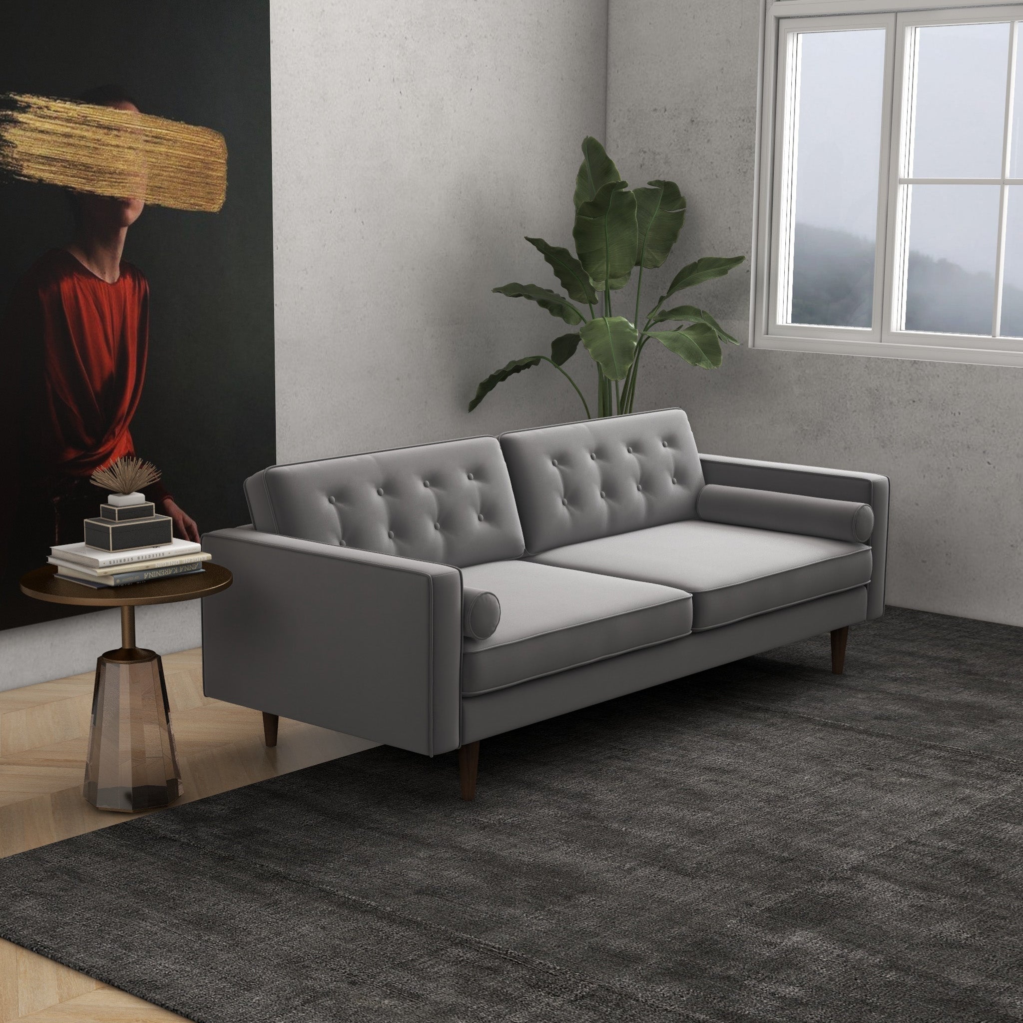 Kirby Sofa Gray Velvet