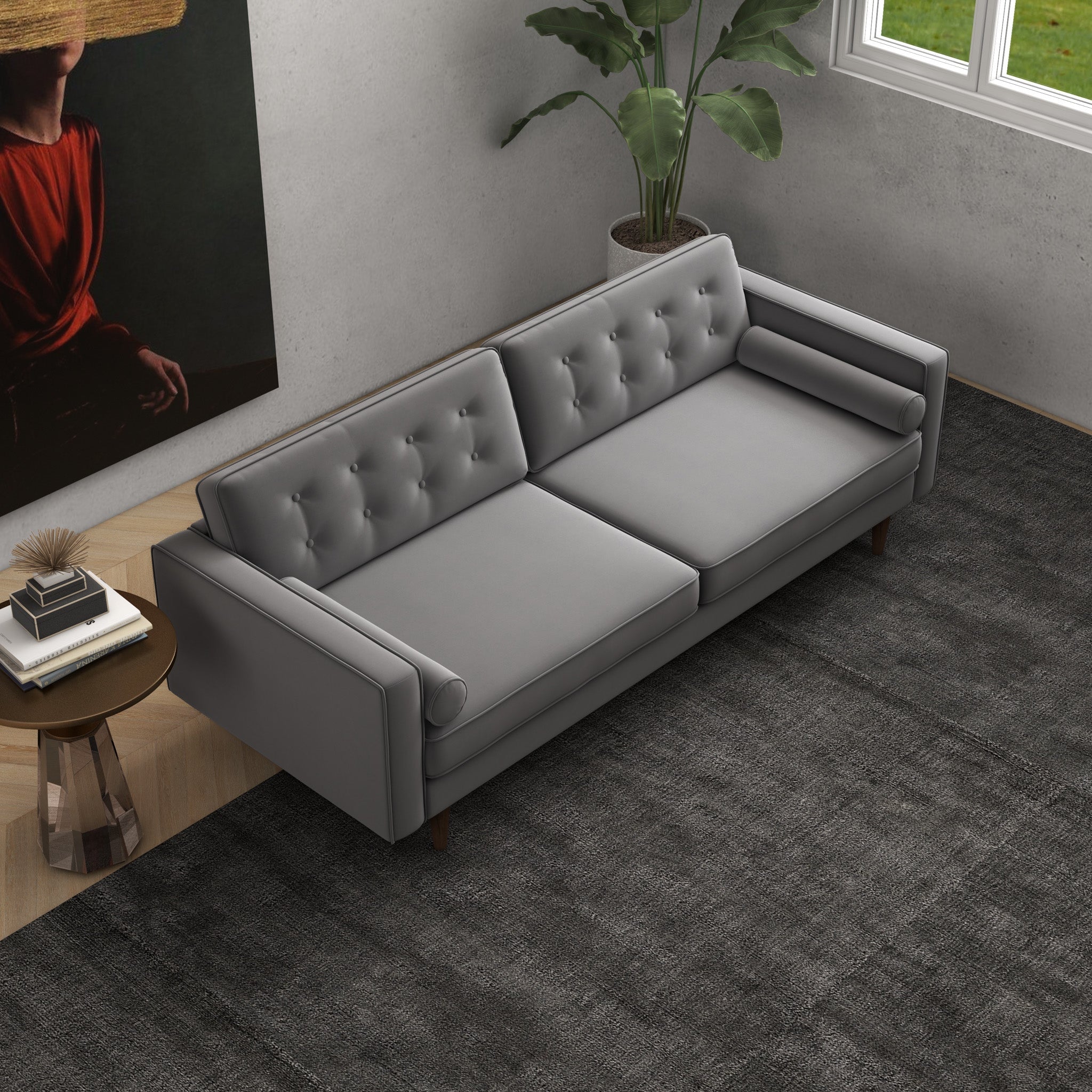 Kirby Sofa Gray Velvet