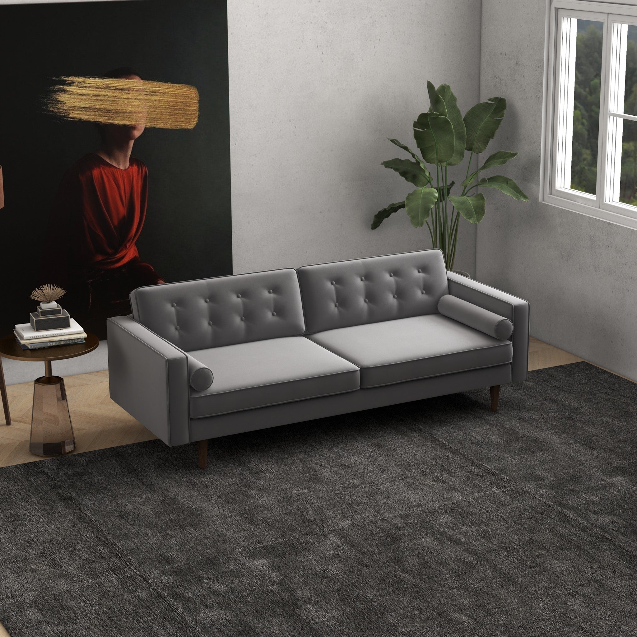 Kirby Sofa Gray Velvet