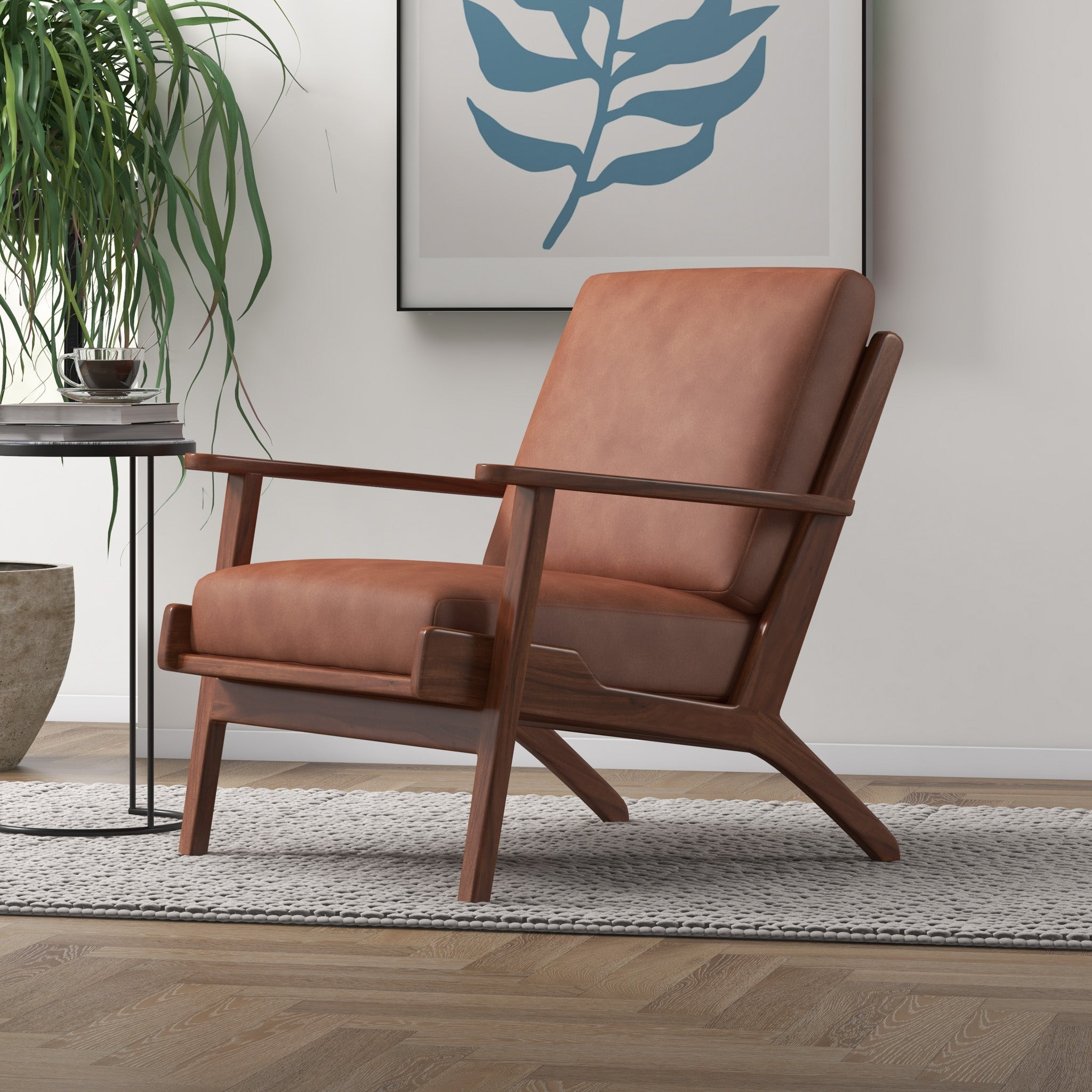 Kyle Cognac Leather Armchair