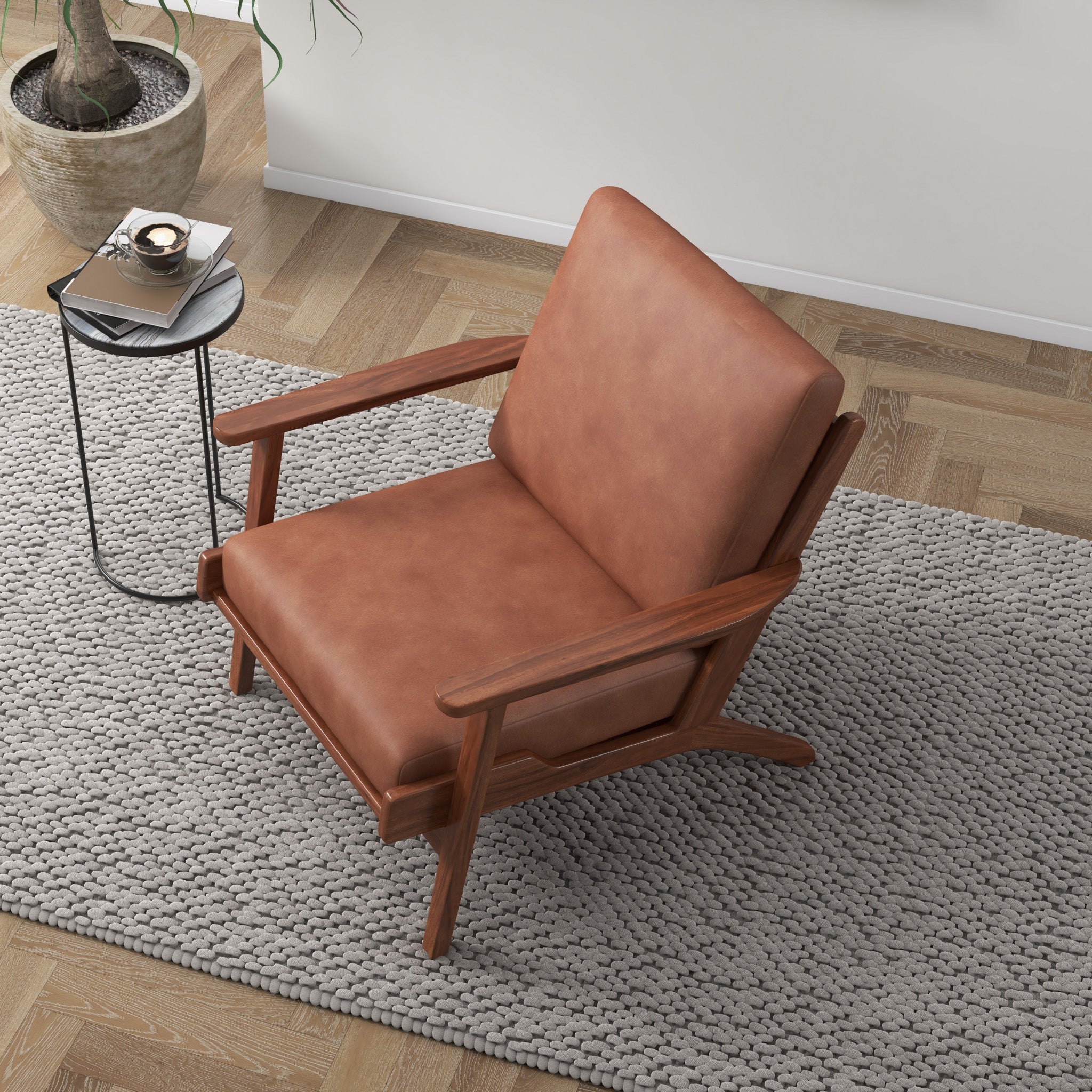 Kyle Cognac Leather Armchair