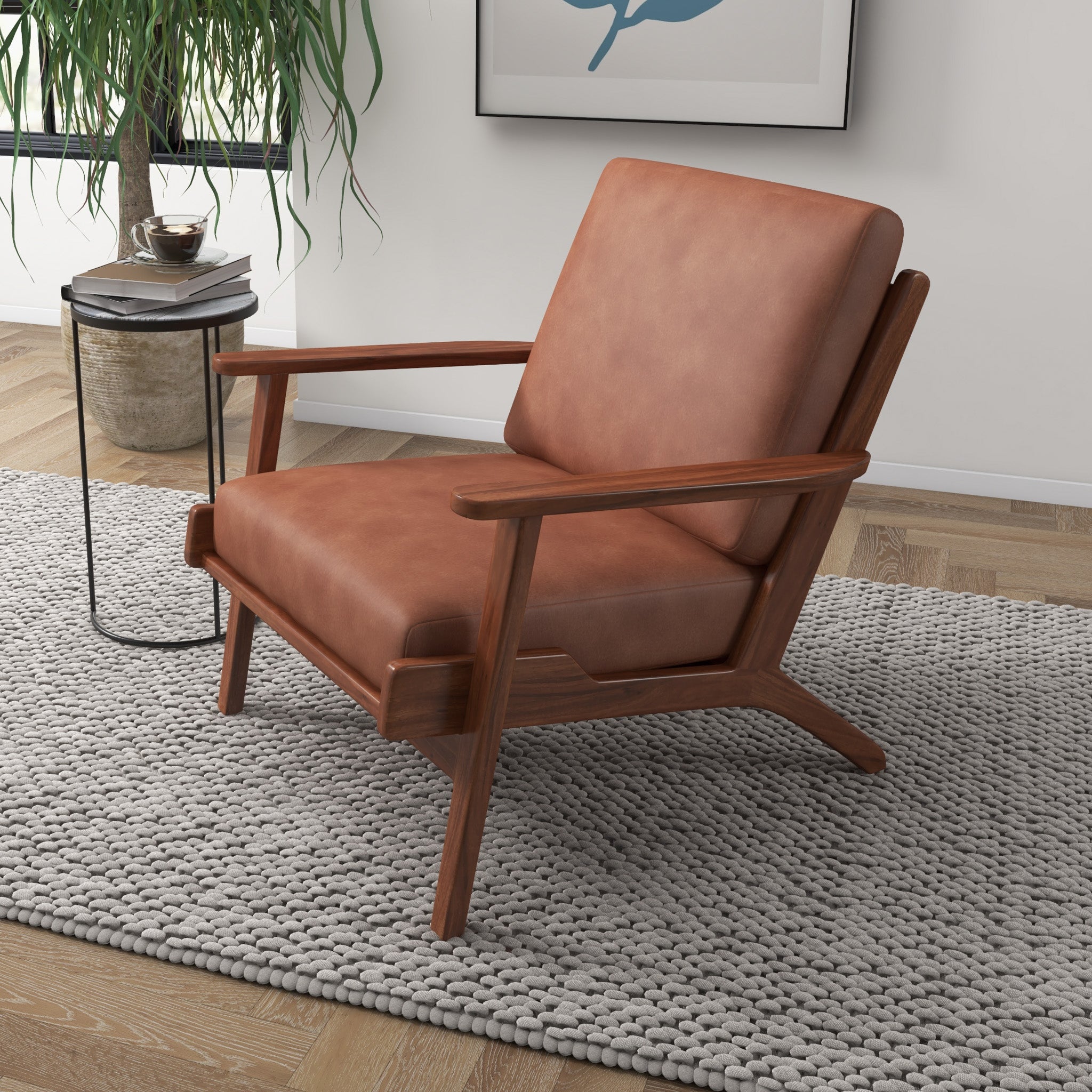 Kyle Cognac Leather Armchair