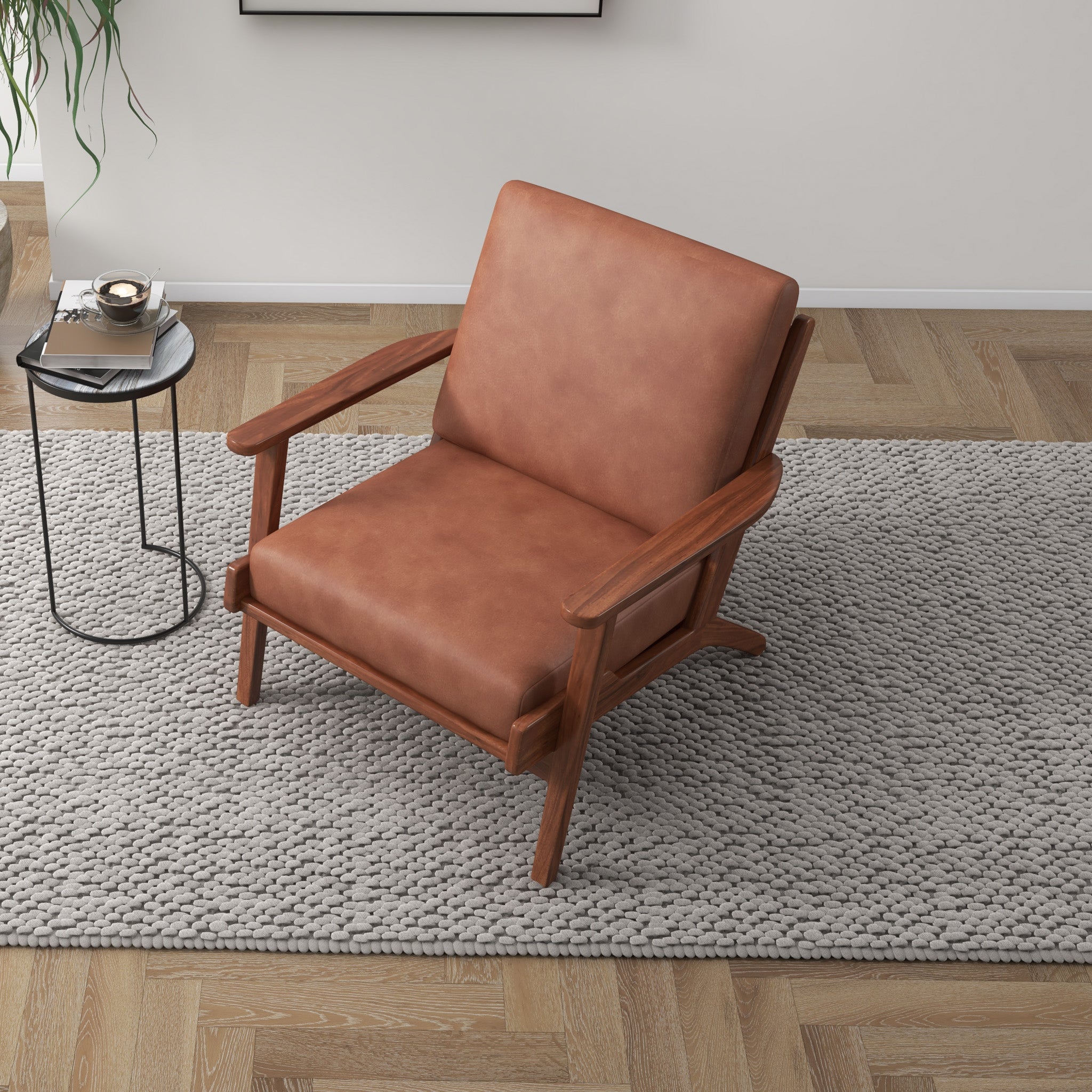 Kyle Cognac Leather Armchair