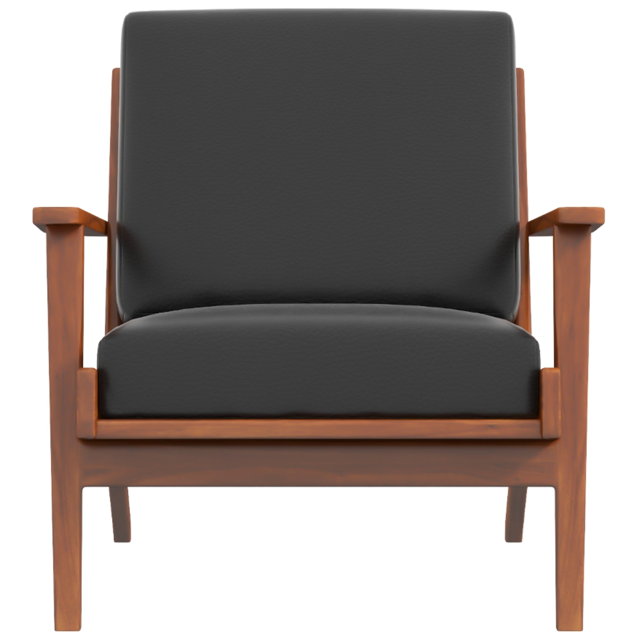 Kyle Black Leather Armchair