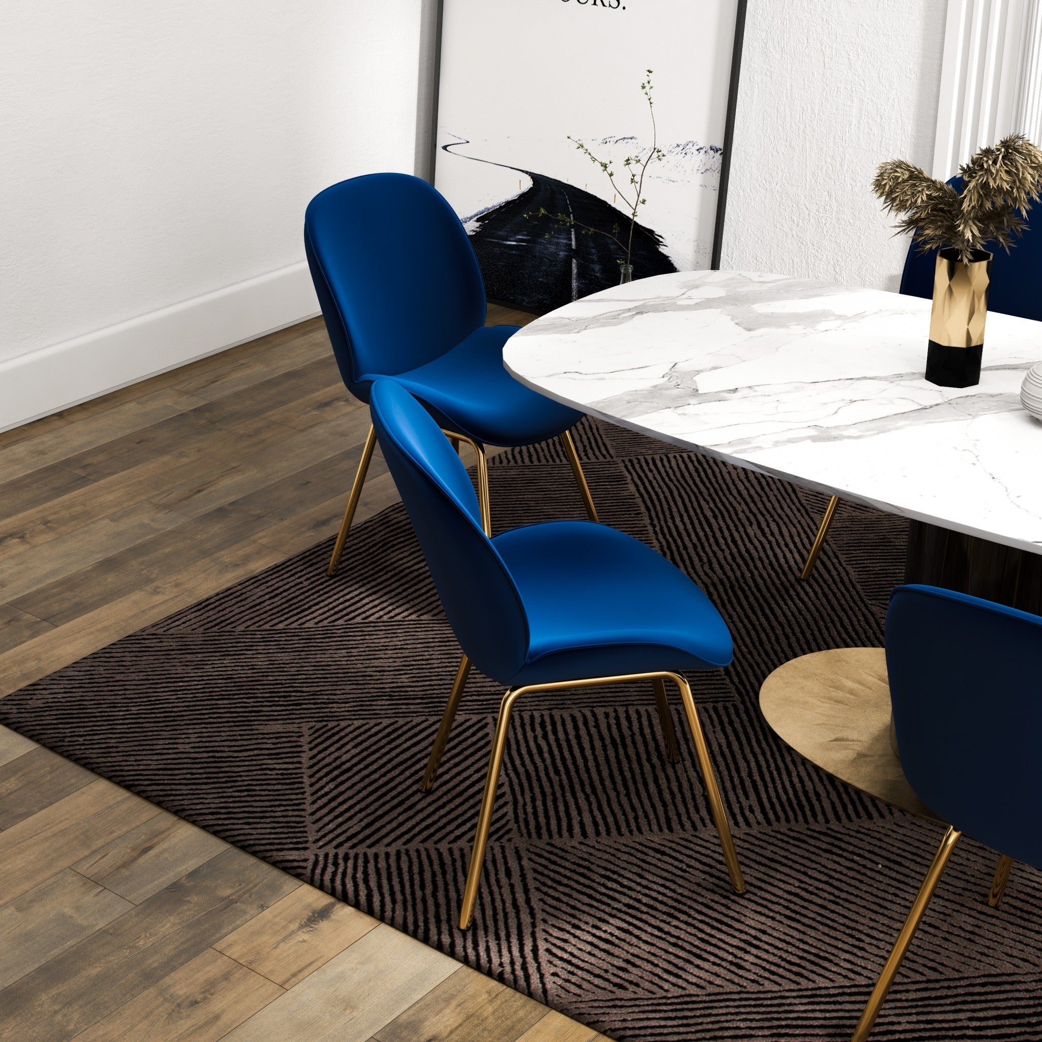 Lucy Blue Velvet Dining Chair