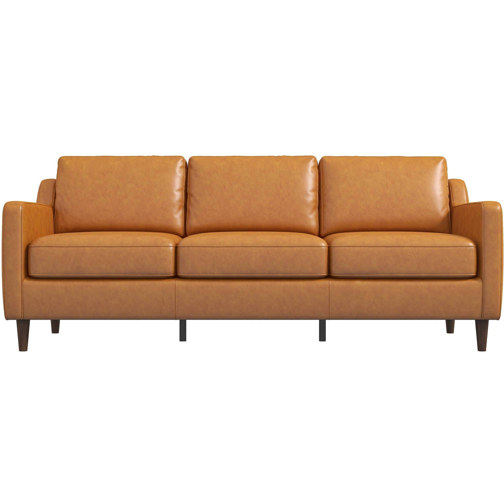 Manhattan Mid Century Modern Leather Sofa