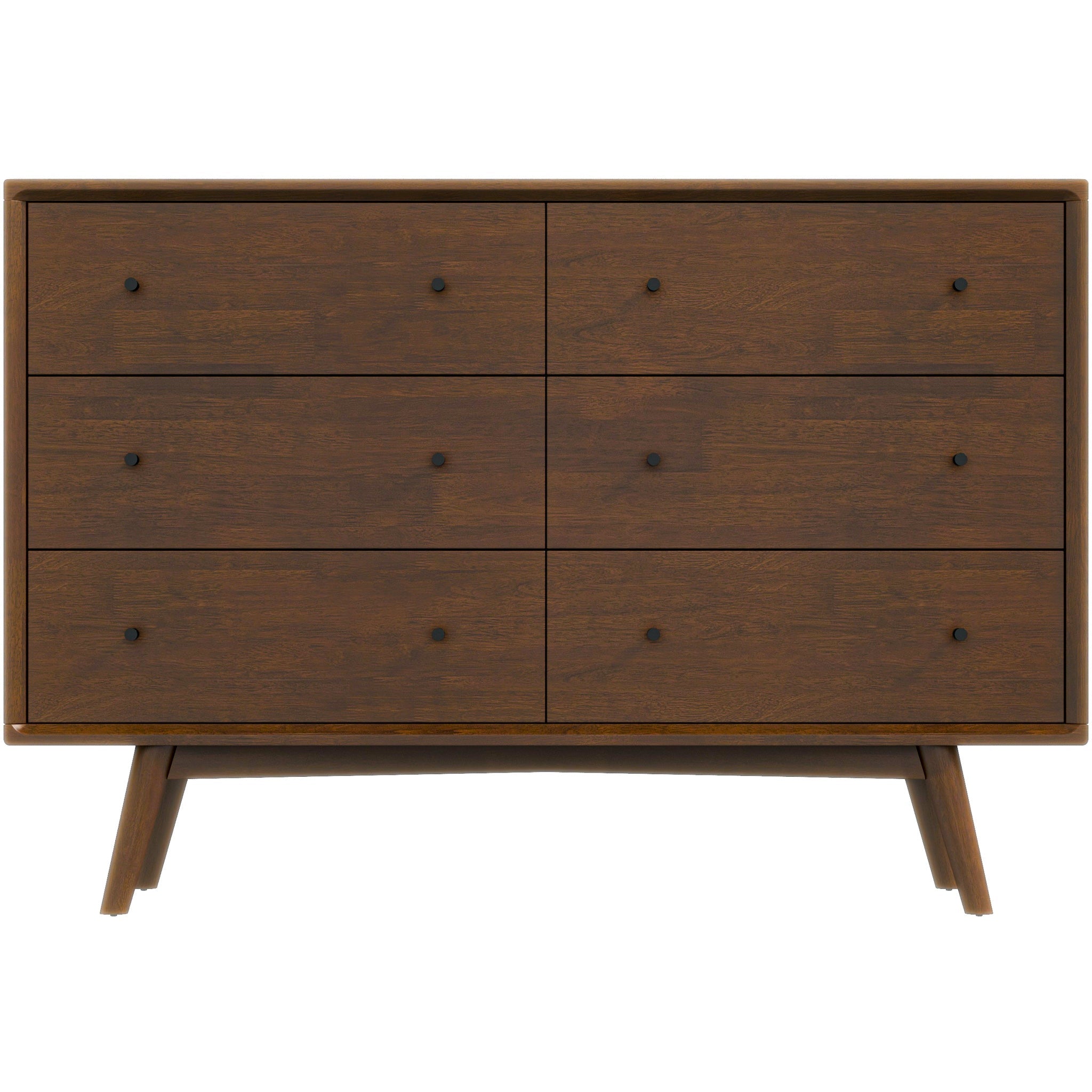 Noak Mid Century Modern Dresser 6 Drawer Walnut