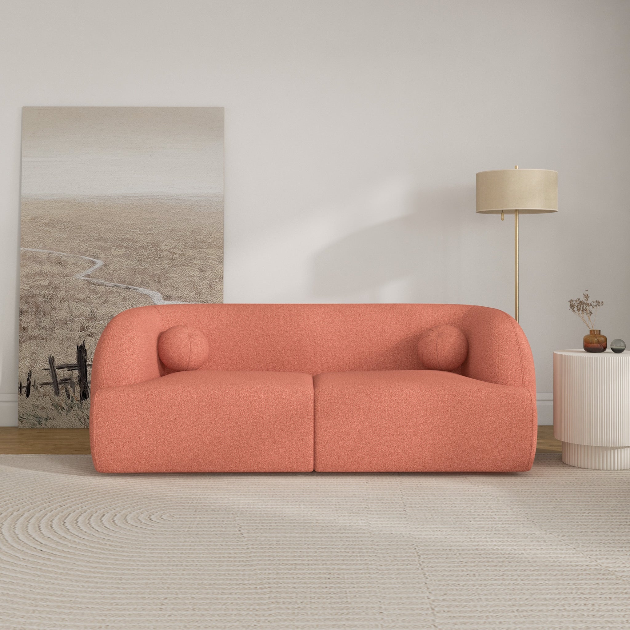 Quinn Sofa Pink Boucle