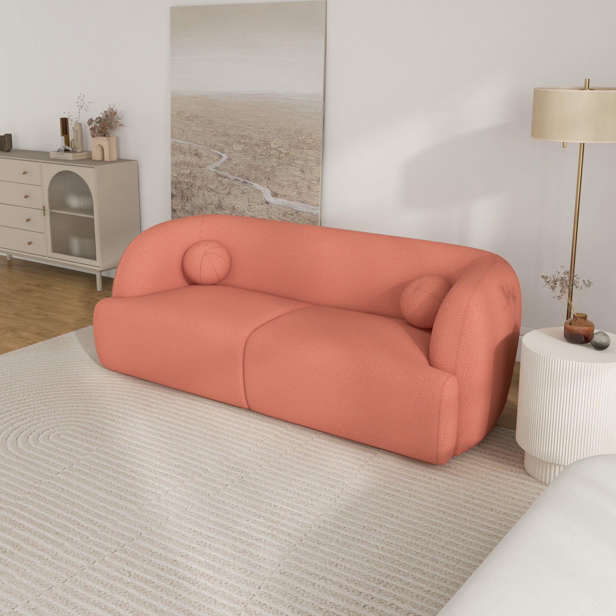 Quinn Sofa Pink Boucle