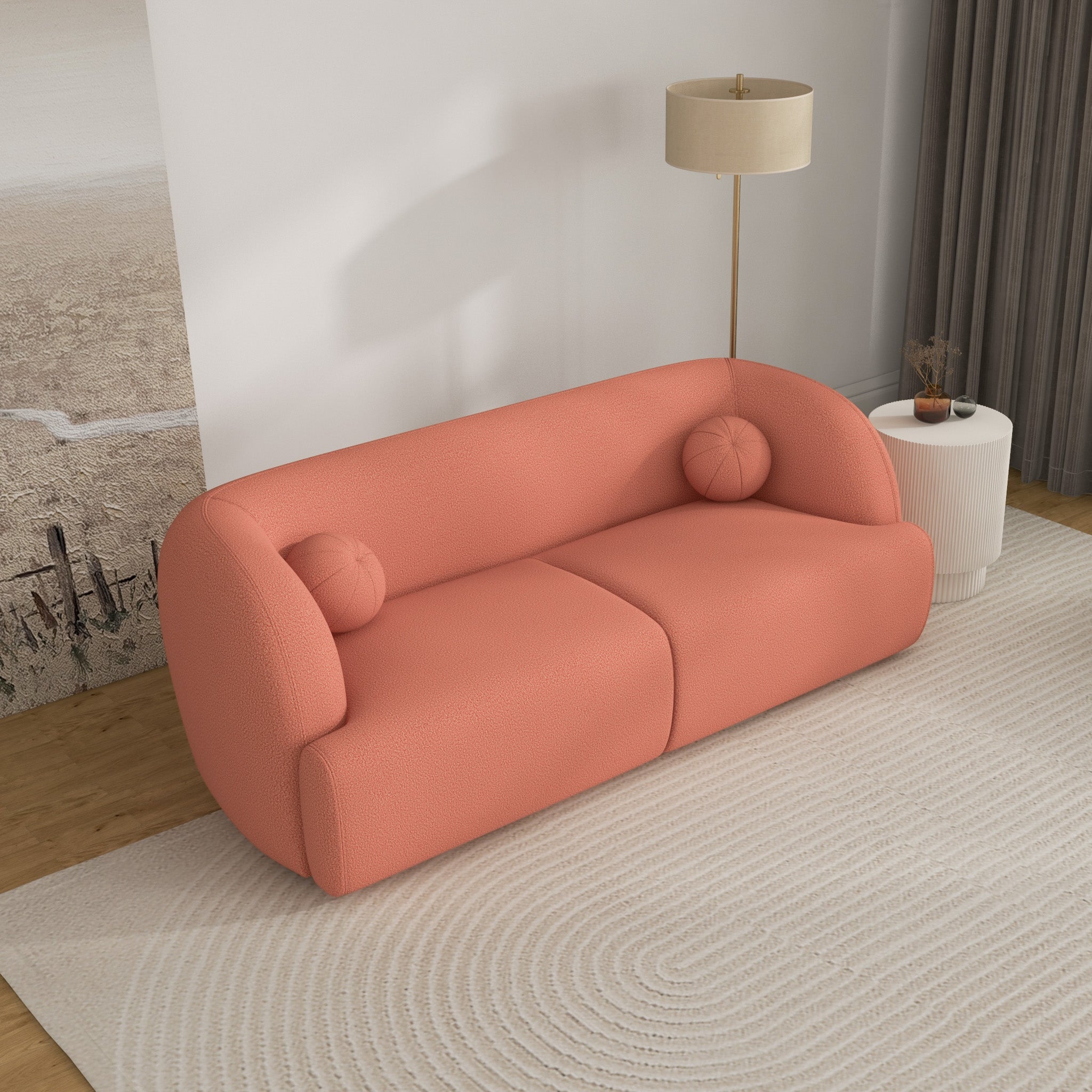 Quinn Sofa Pink Boucle