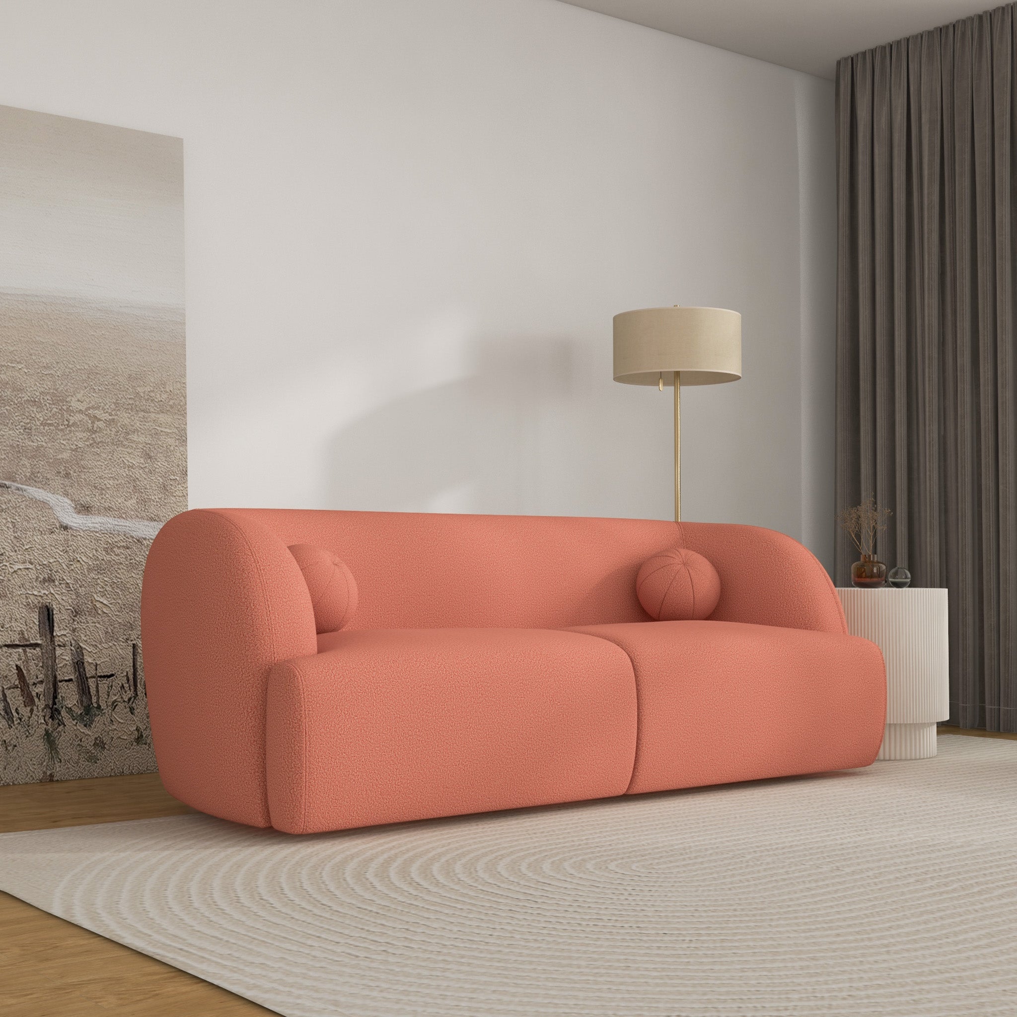 Quinn Sofa Pink Boucle