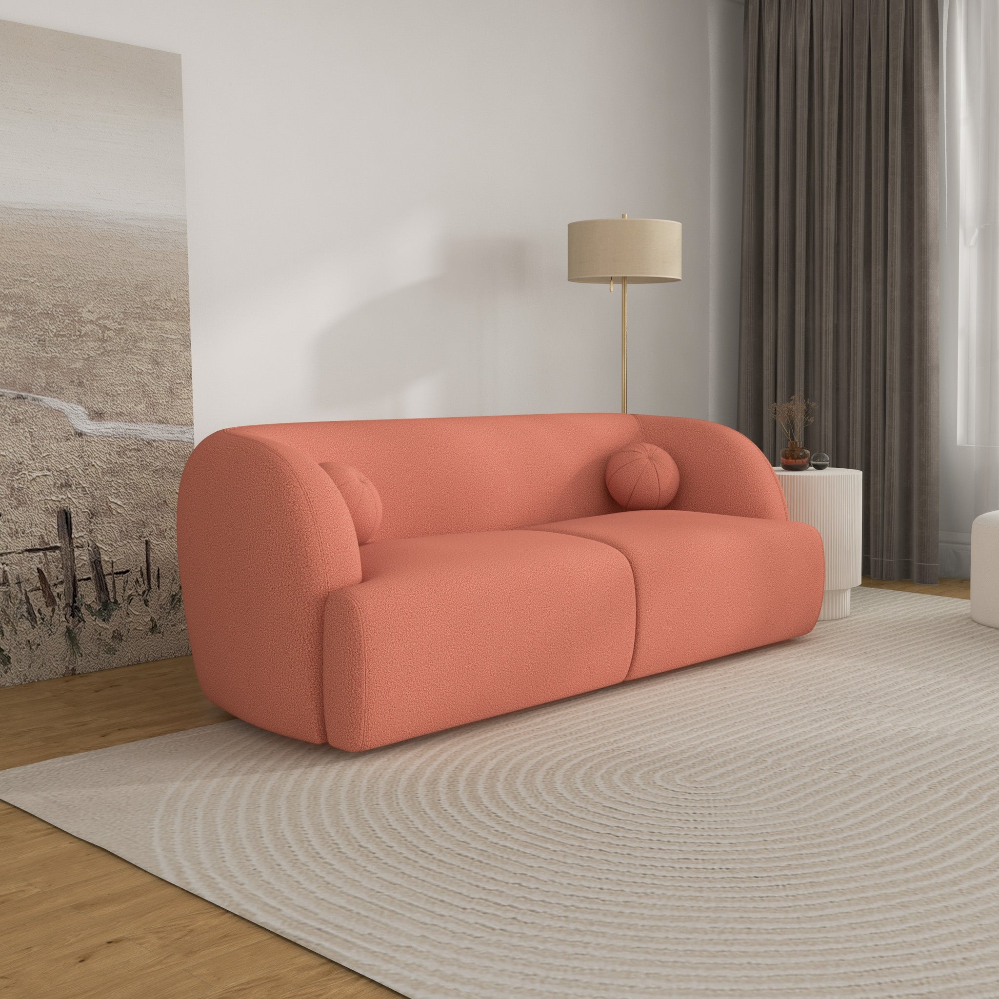 Quinn Sofa Pink Boucle