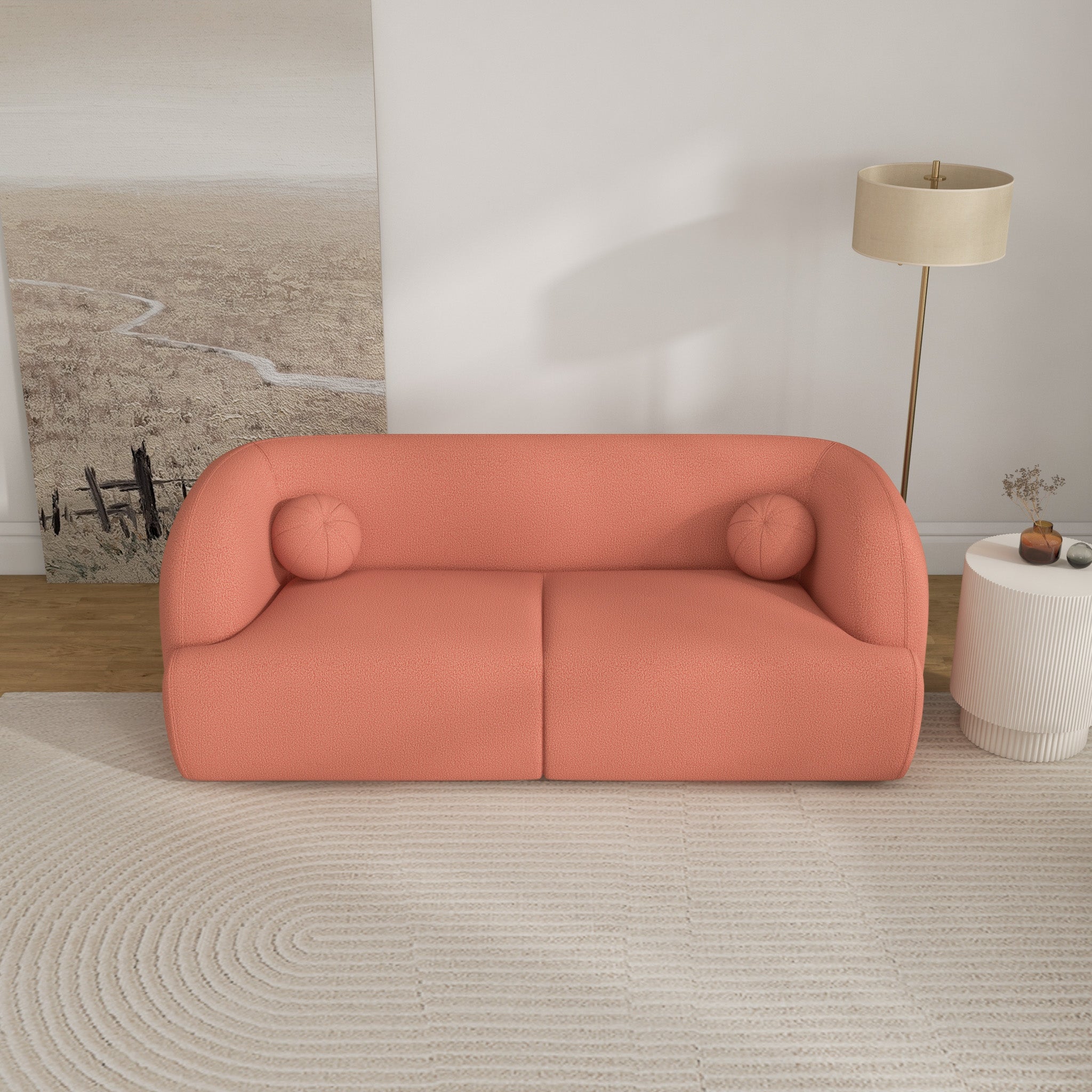 Quinn Sofa Pink Boucle