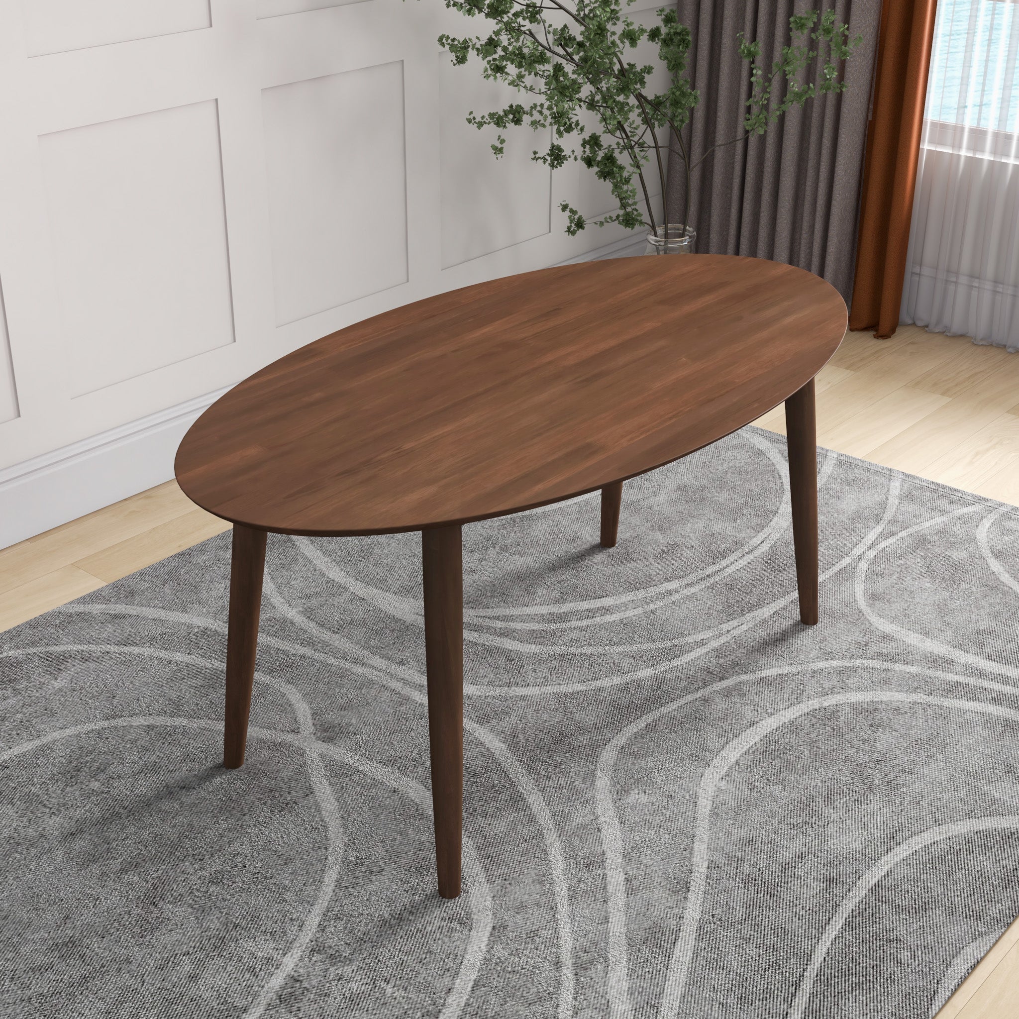 Rixos Oval Dining Table Walnut Top