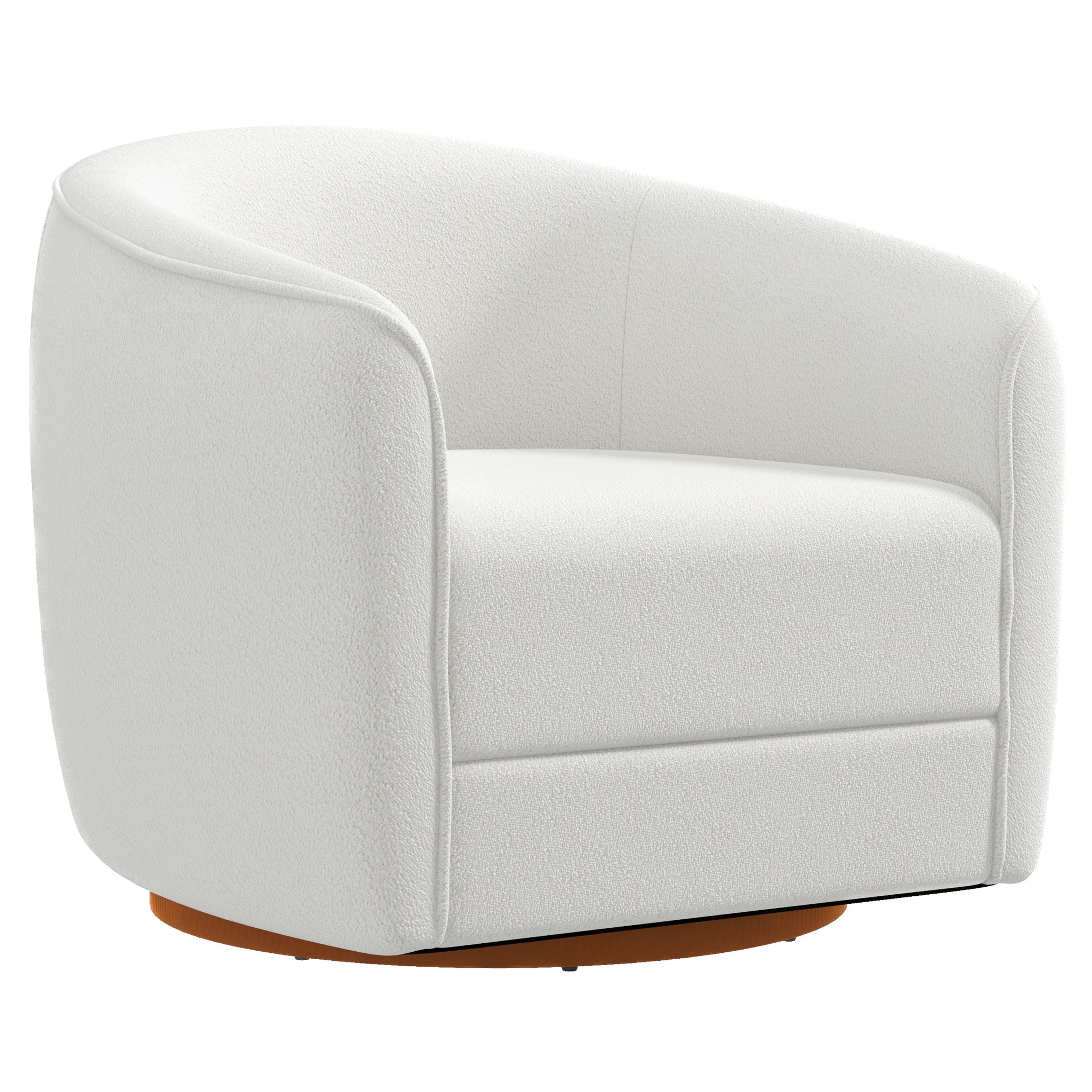 Spring Swivel Chair Cream Boucle