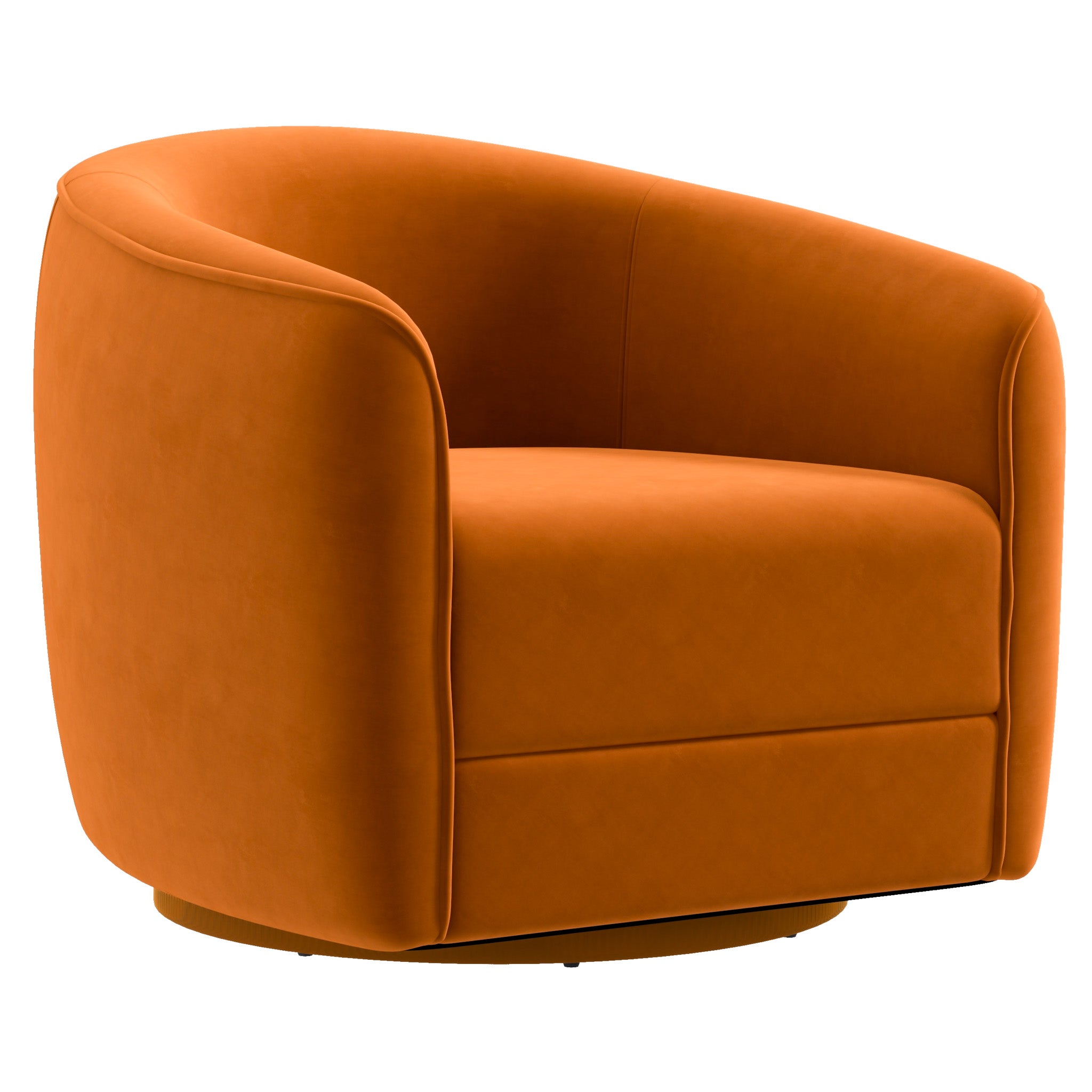 Spring Swivel Chair Burnt Orange Velvet