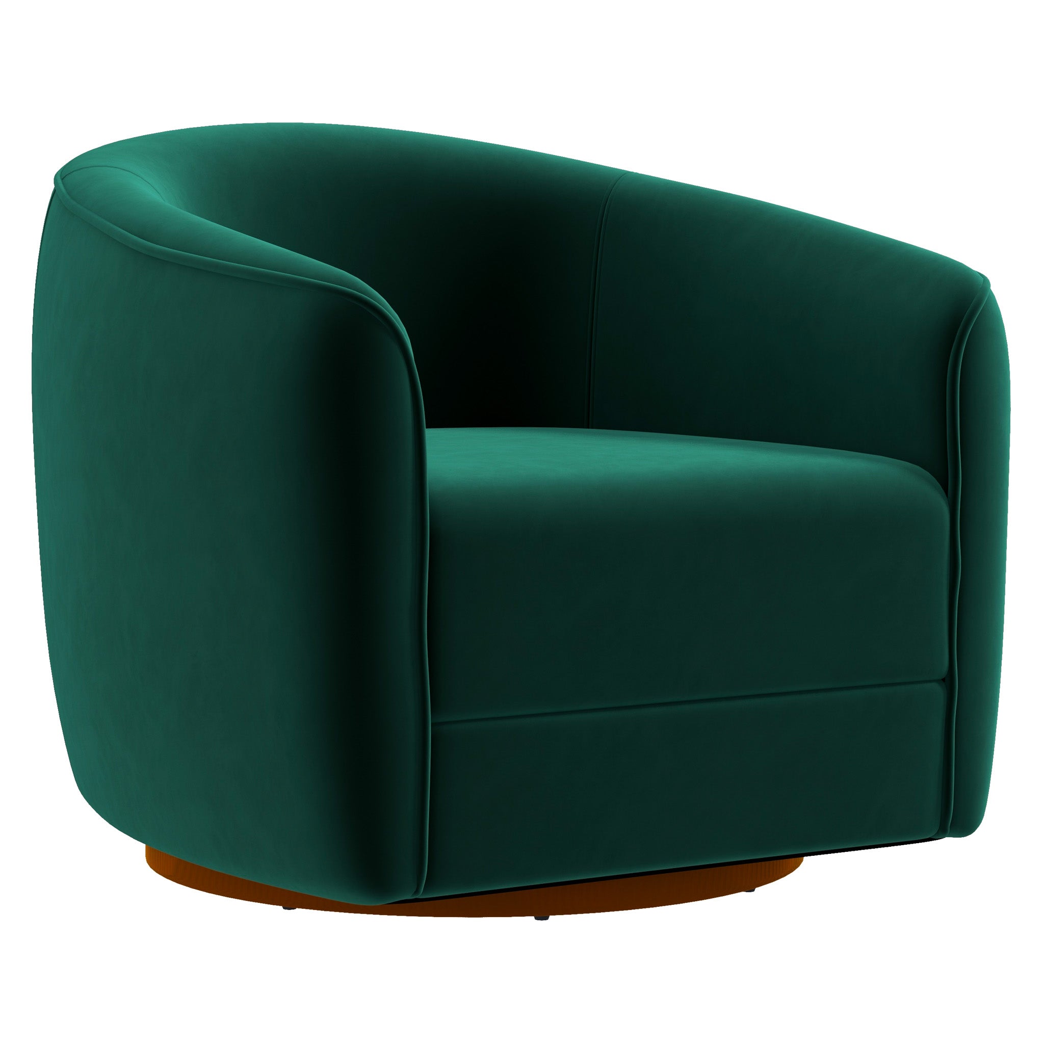 Spring Swivel Chair Dark Green Velvet