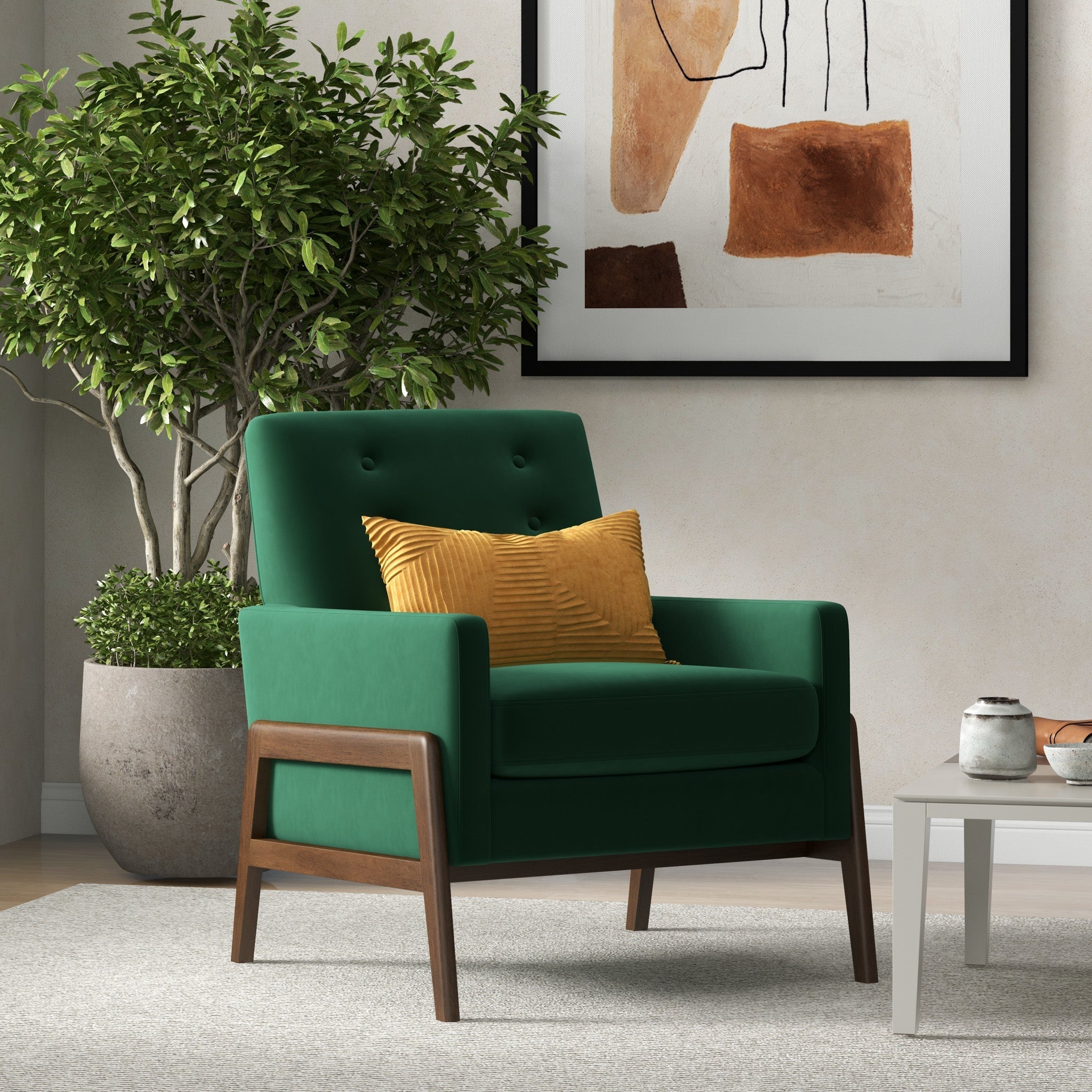 Stella Lounge Chair Emerald Green Velvet