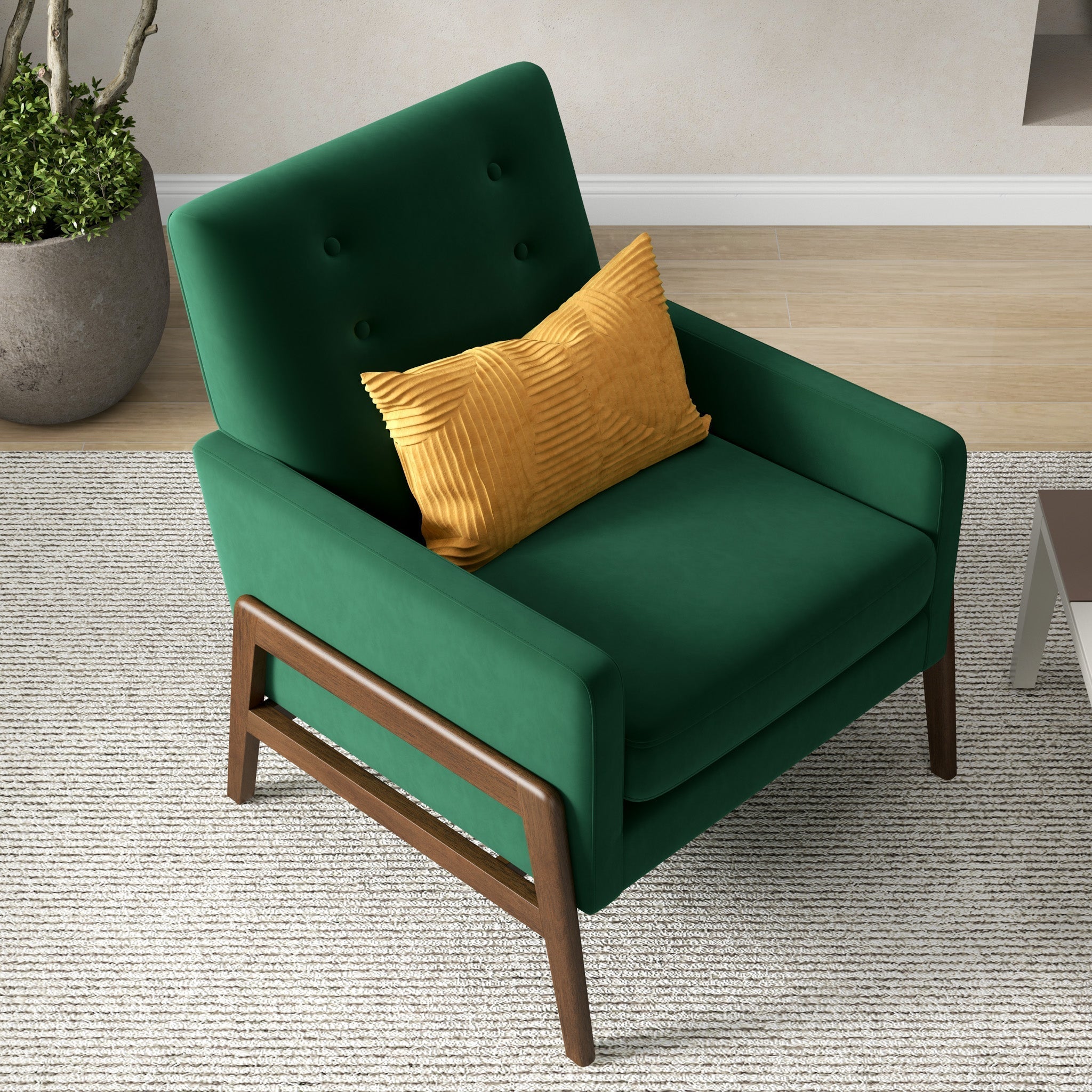 Stella Lounge Chair Emerald Green Velvet