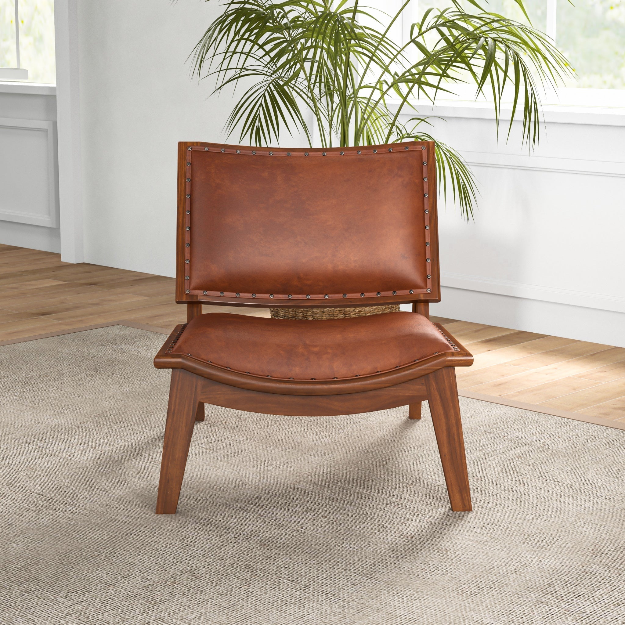 Tator Leather Lounge Chair Tan Leather