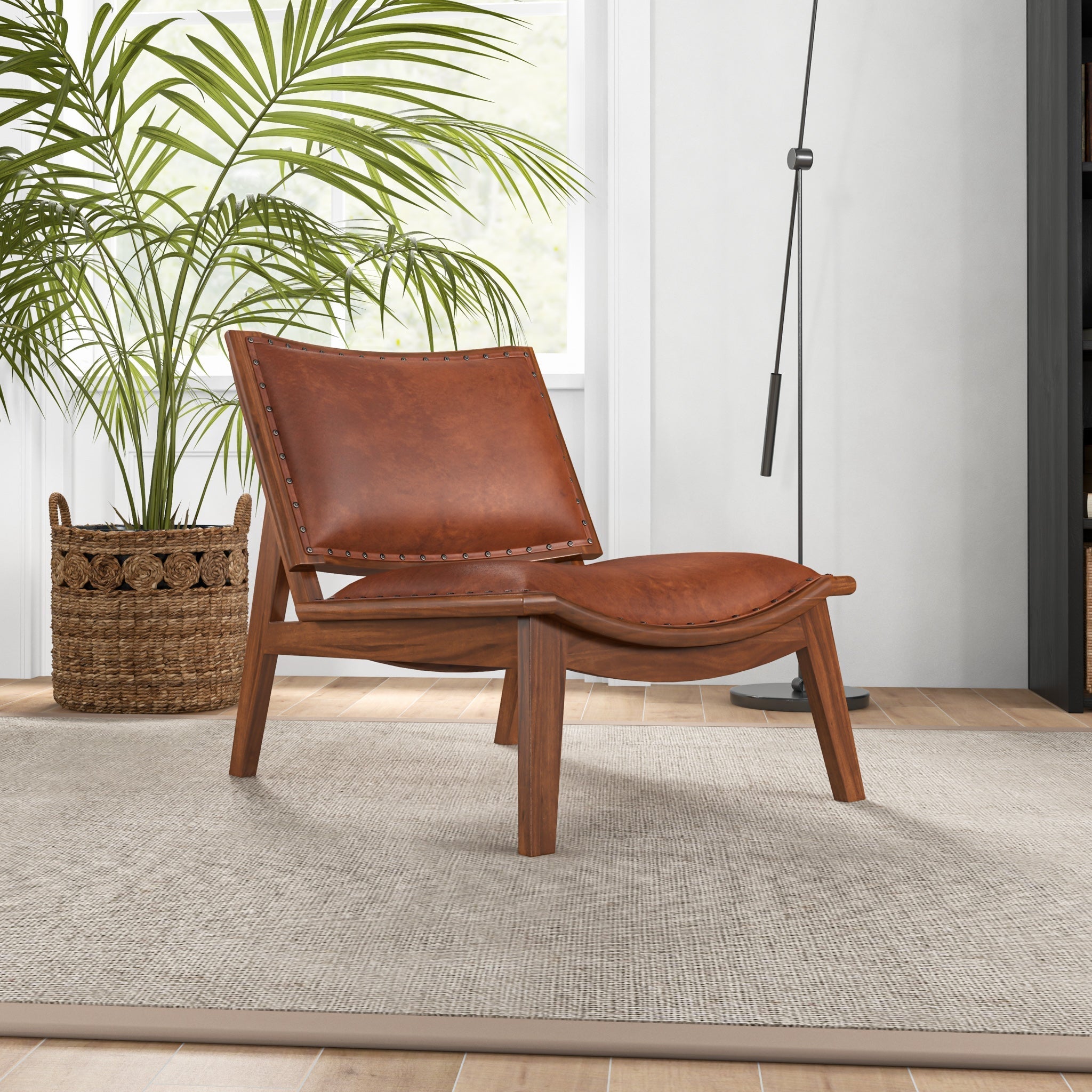 Tator Leather Lounge Chair Tan Leather