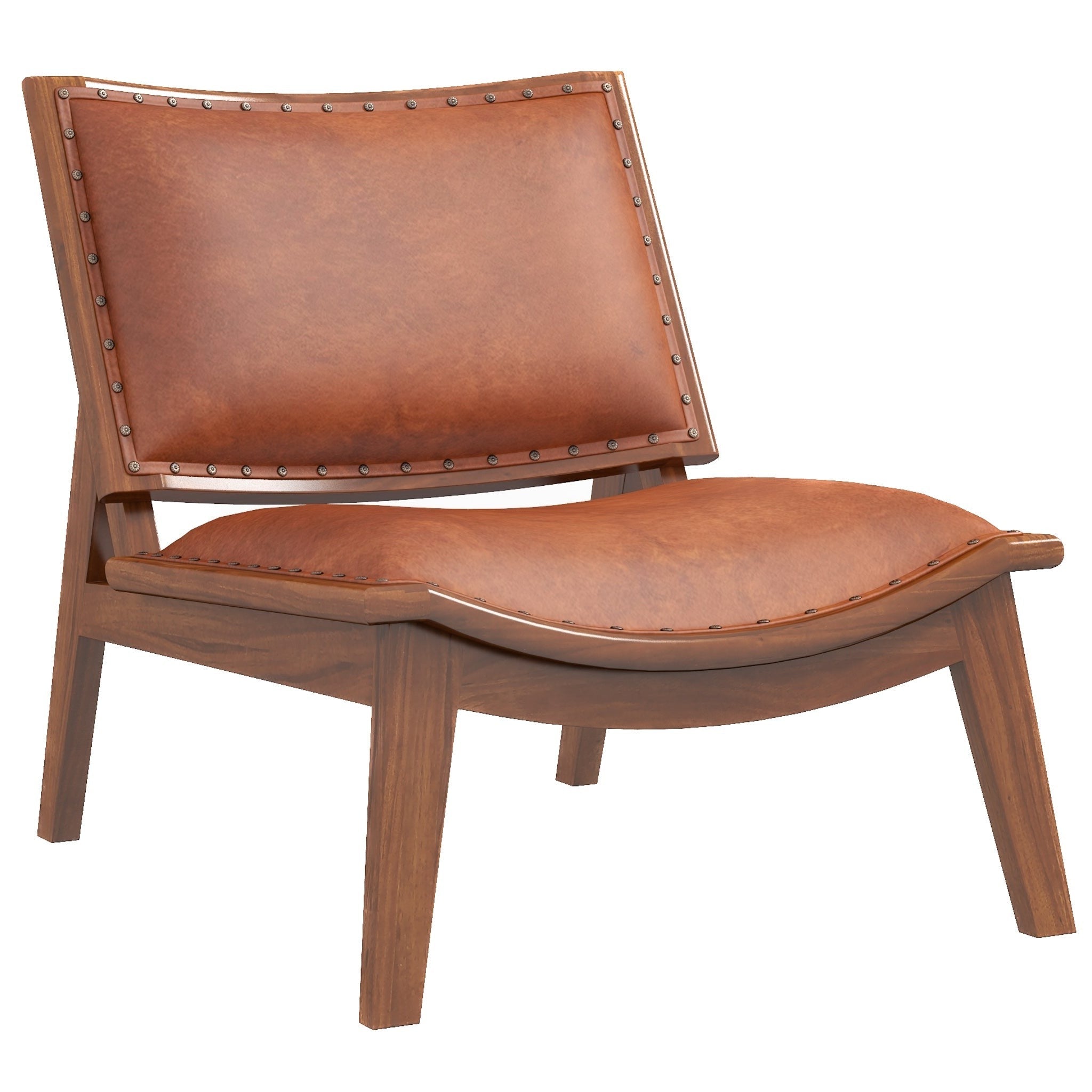 Tator Leather Lounge Chair Tan Leather