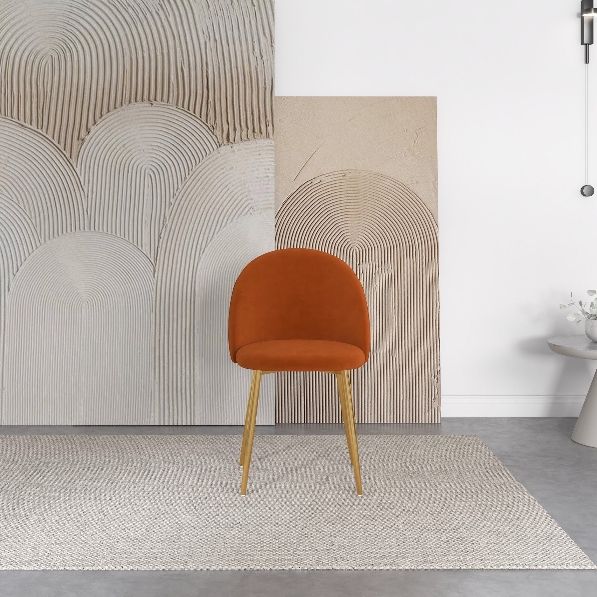 Vanessa Orange Velvet Dining Chair