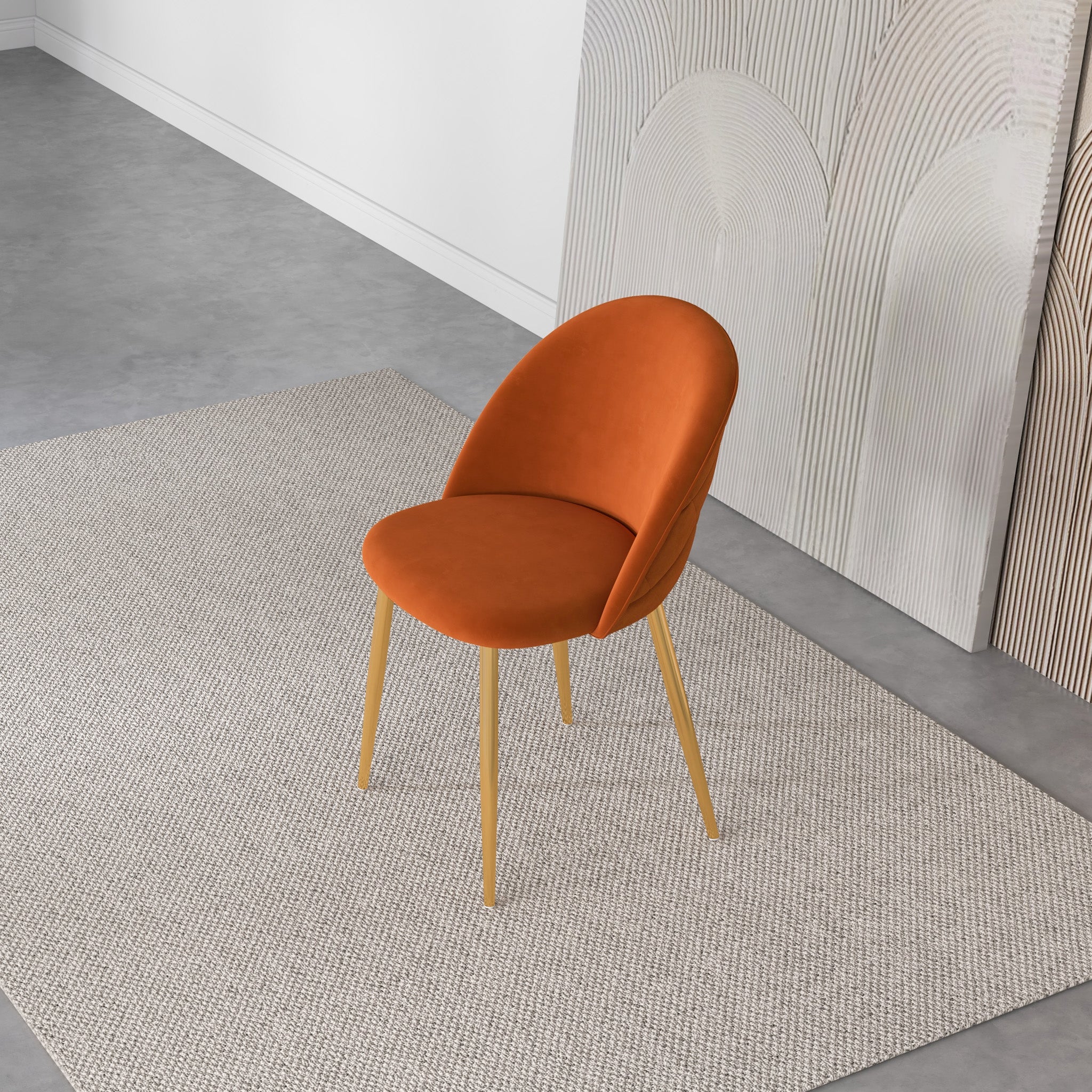 Vanessa Orange Velvet Dining Chair