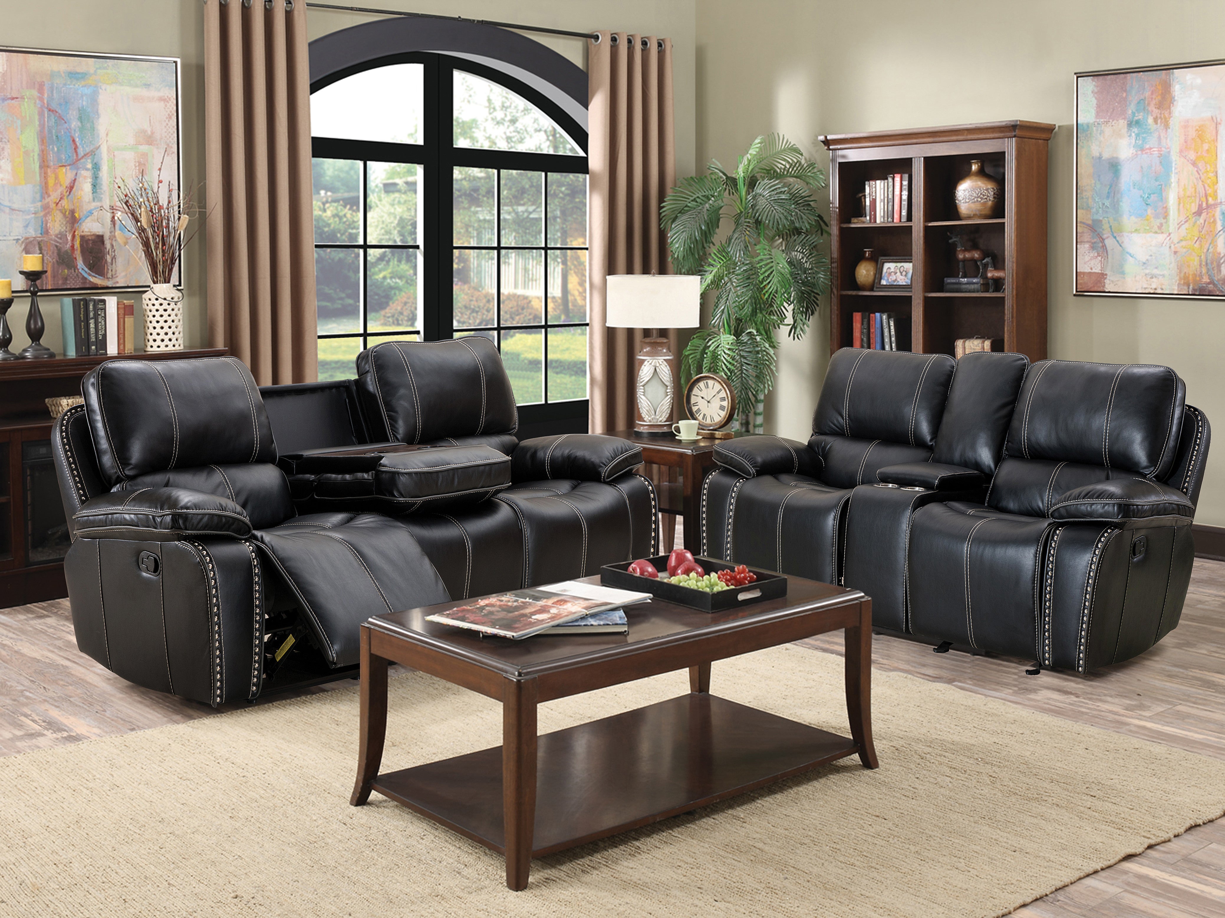 Maun Recliner Living Room Set, Sofa Loveseat