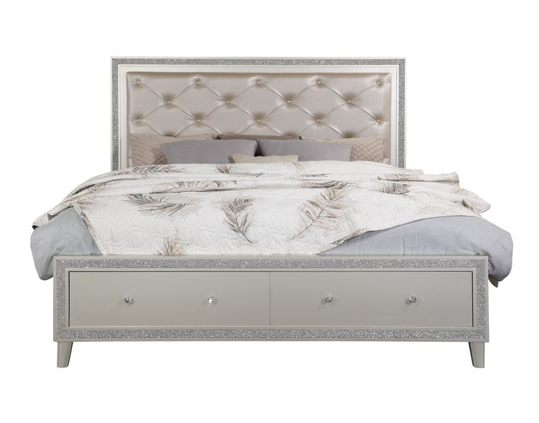 Herrings Queen Bed W/Led & Storage