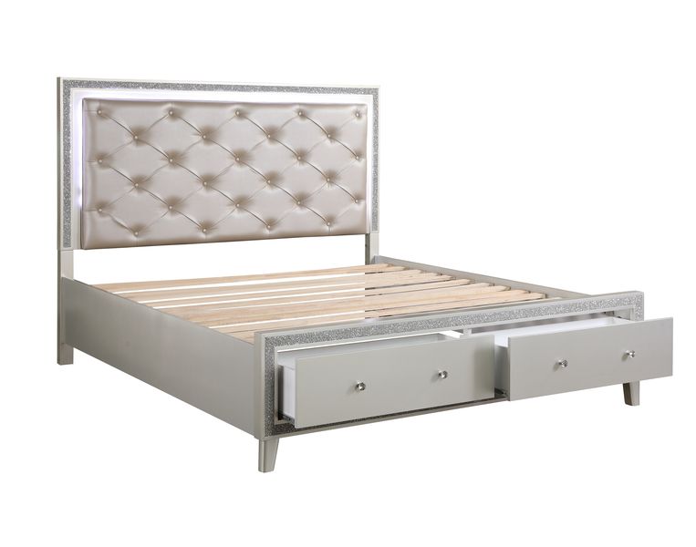 Herrings Queen Bed W/Led & Storage