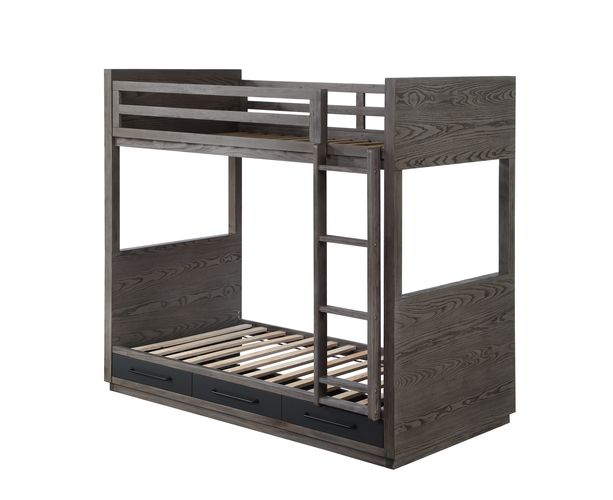 Haseya Twin/Twin Bunk Bed W/Storage