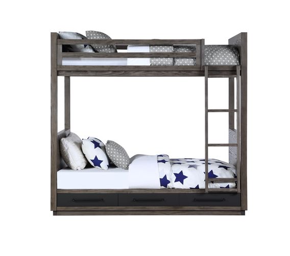 Haseya Twin/Twin Bunk Bed W/Storage