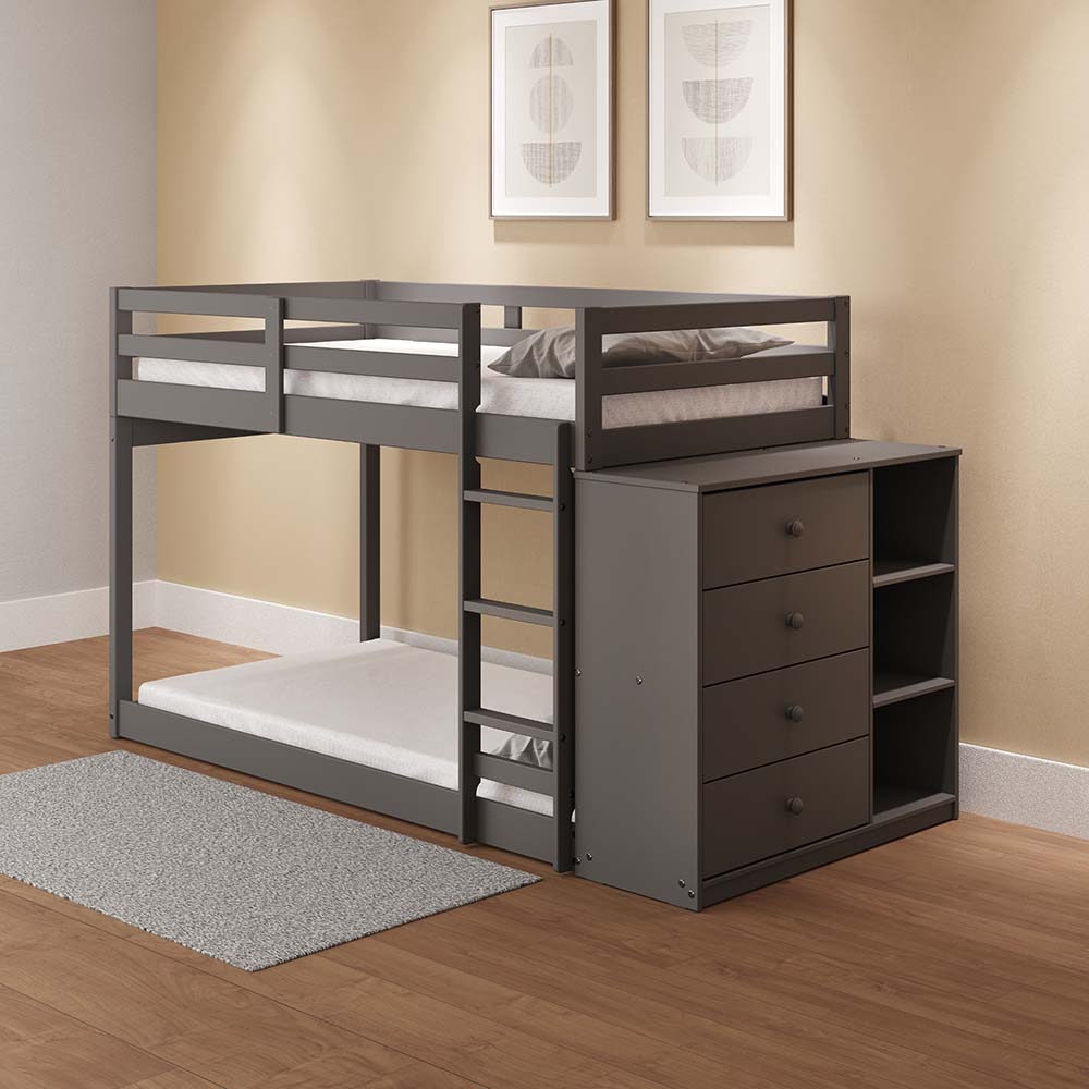 Centerfield Twin/Twin Bunk Bed W/4 Drawers & 3 Compartments