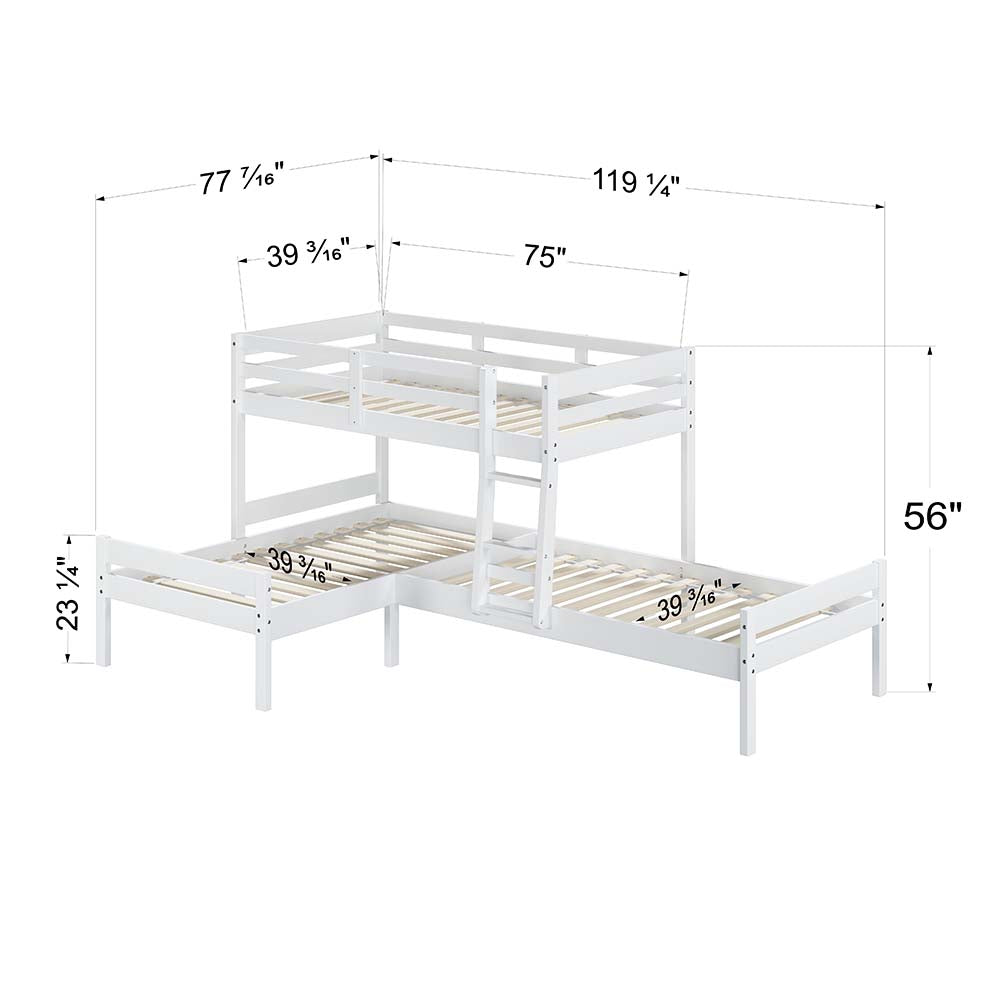 Cryden Triple Twin Bunk Bed