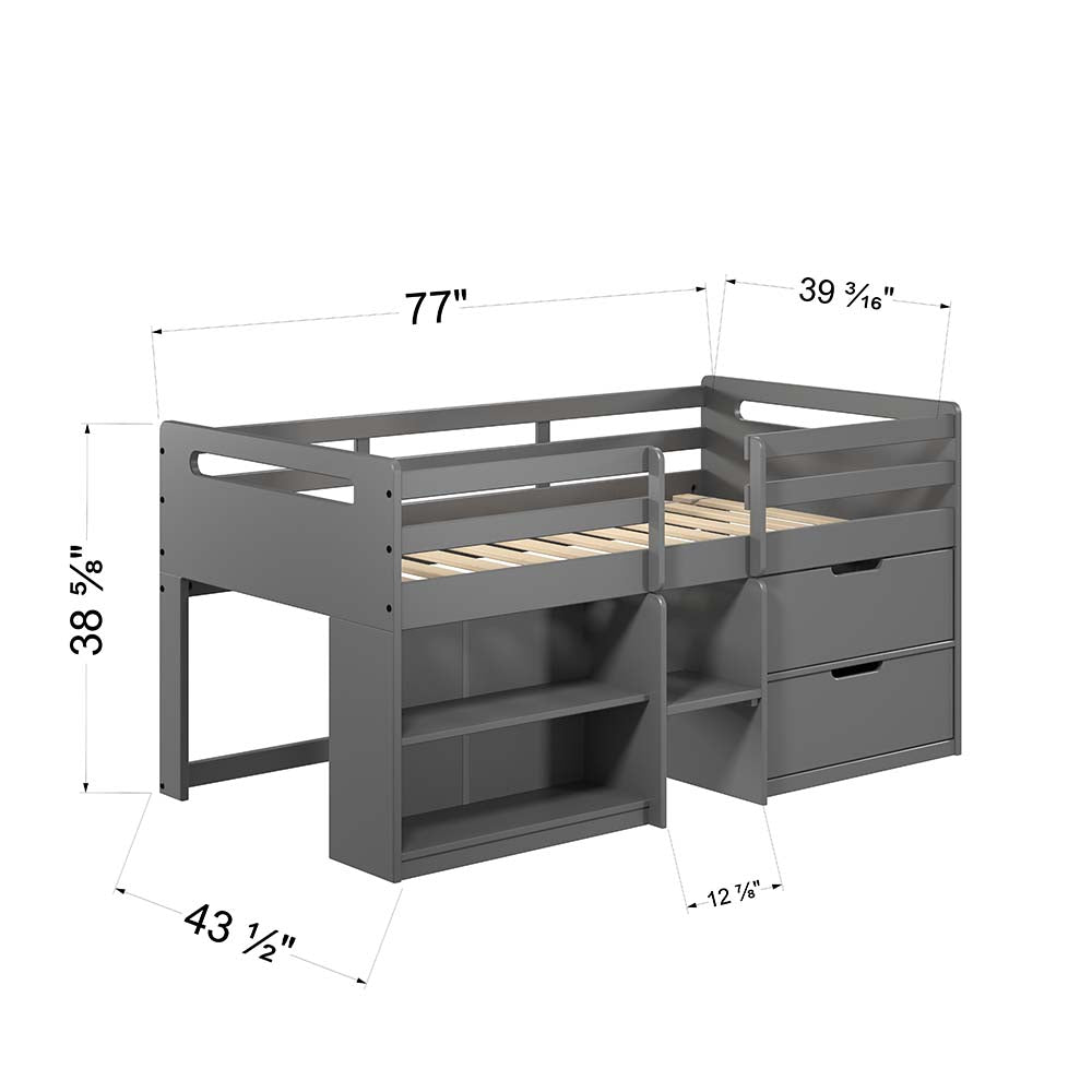 Egarr Twin Loft Bed W/Storage